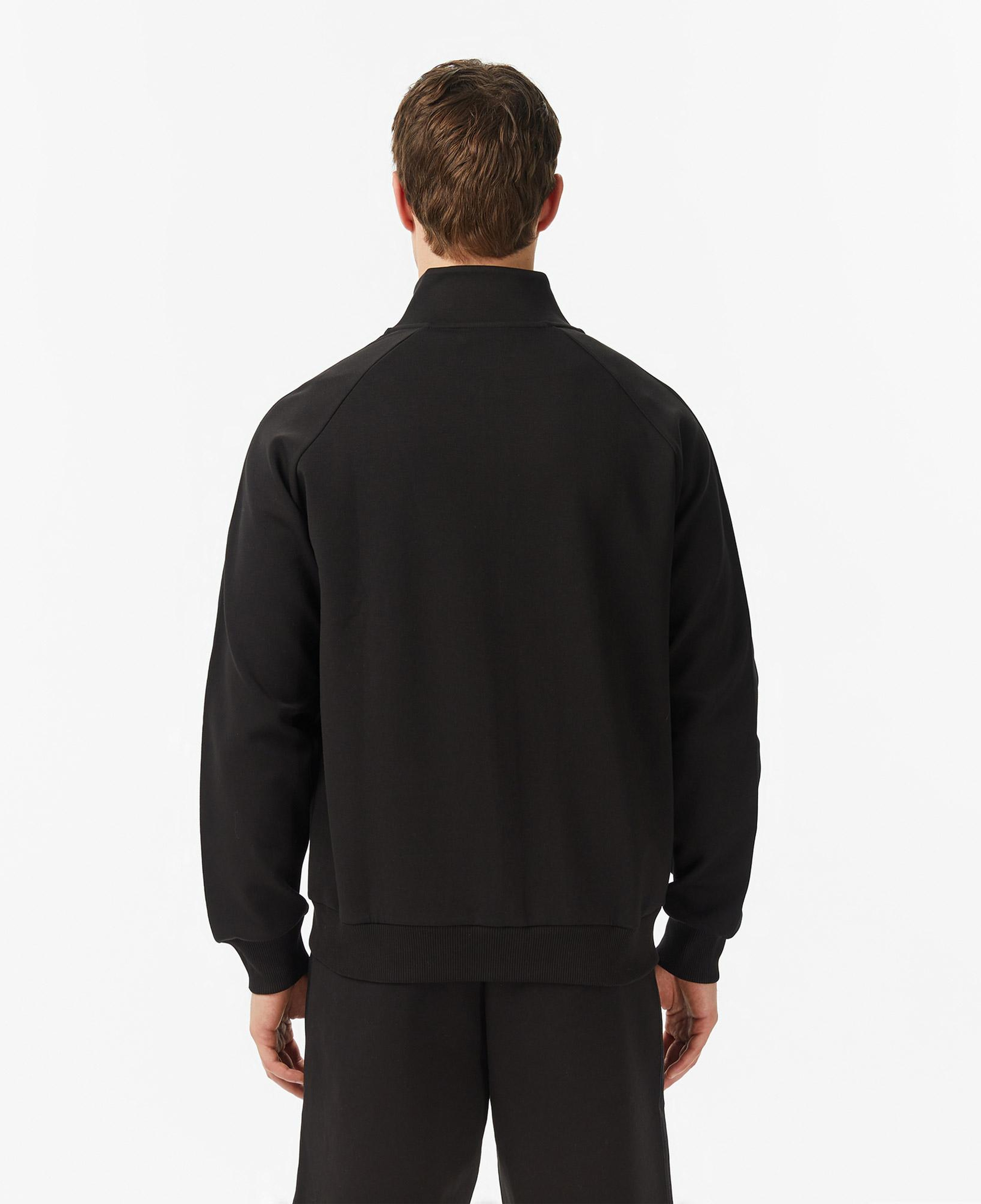 Erkek Classic Fit Dik Yaka Siyah Sweatshirt