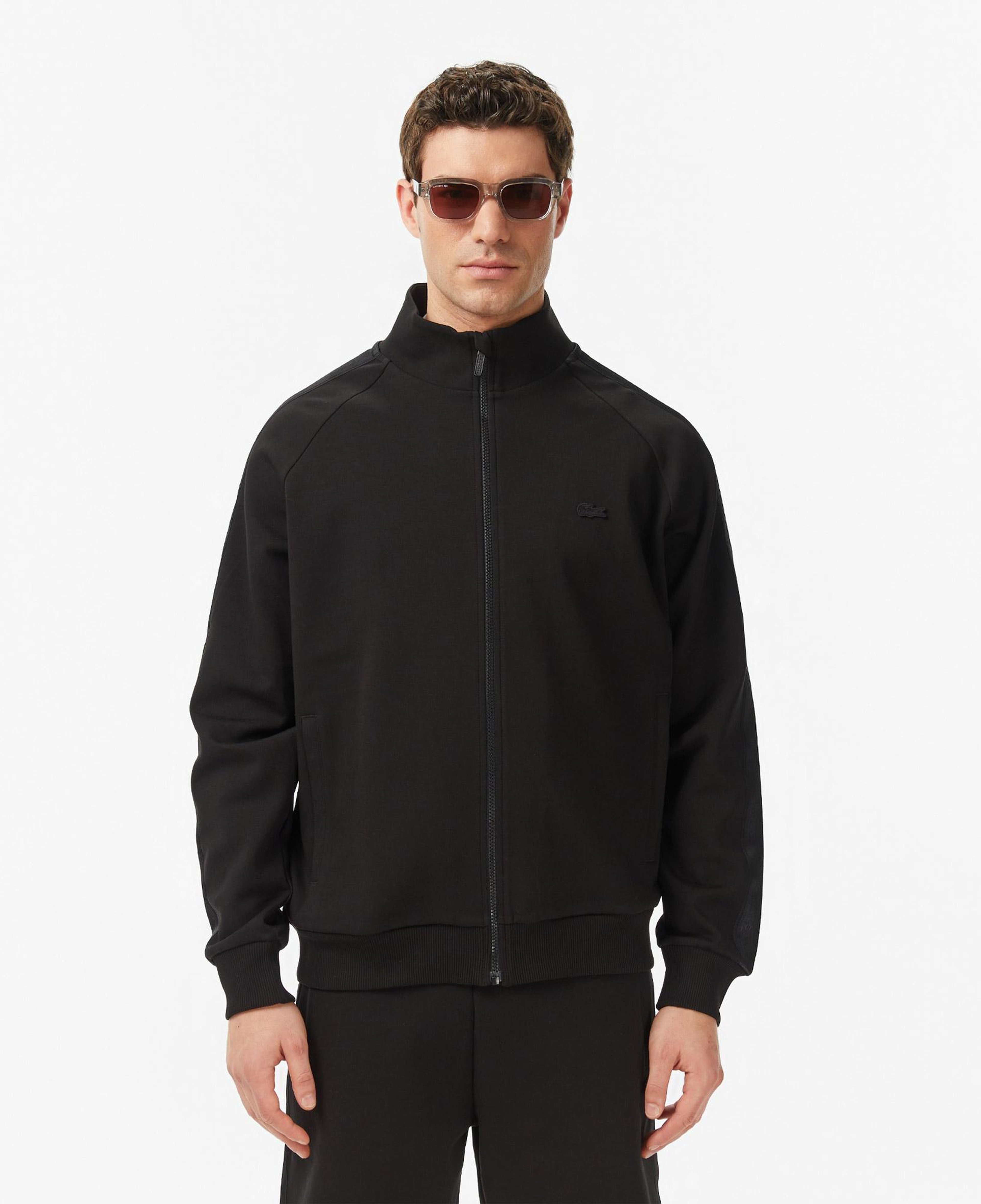 Erkek Classic Fit Dik Yaka Siyah Sweatshirt