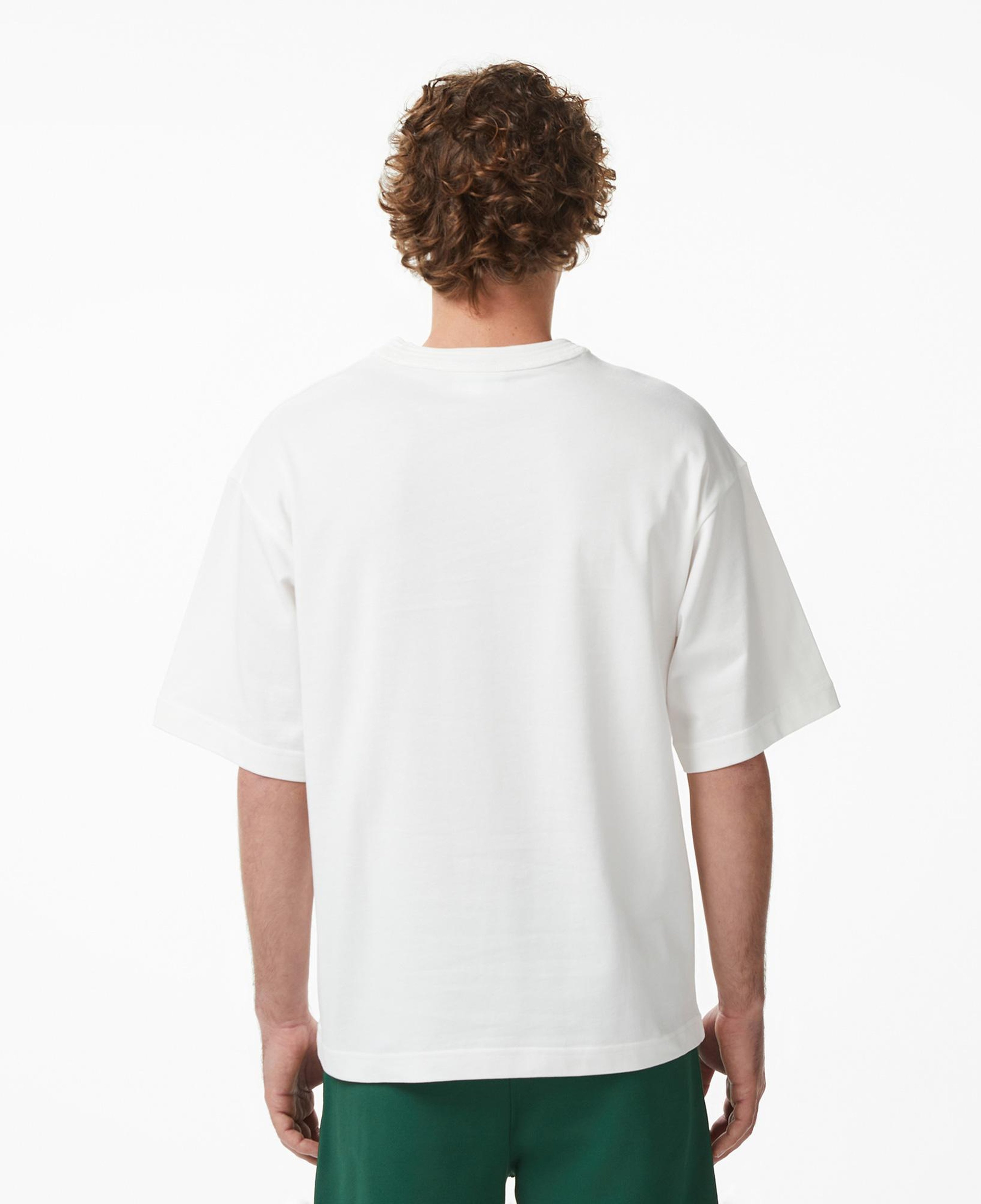 Erkek Loose Fit Bisiklet Yaka Beyaz T-Shirt