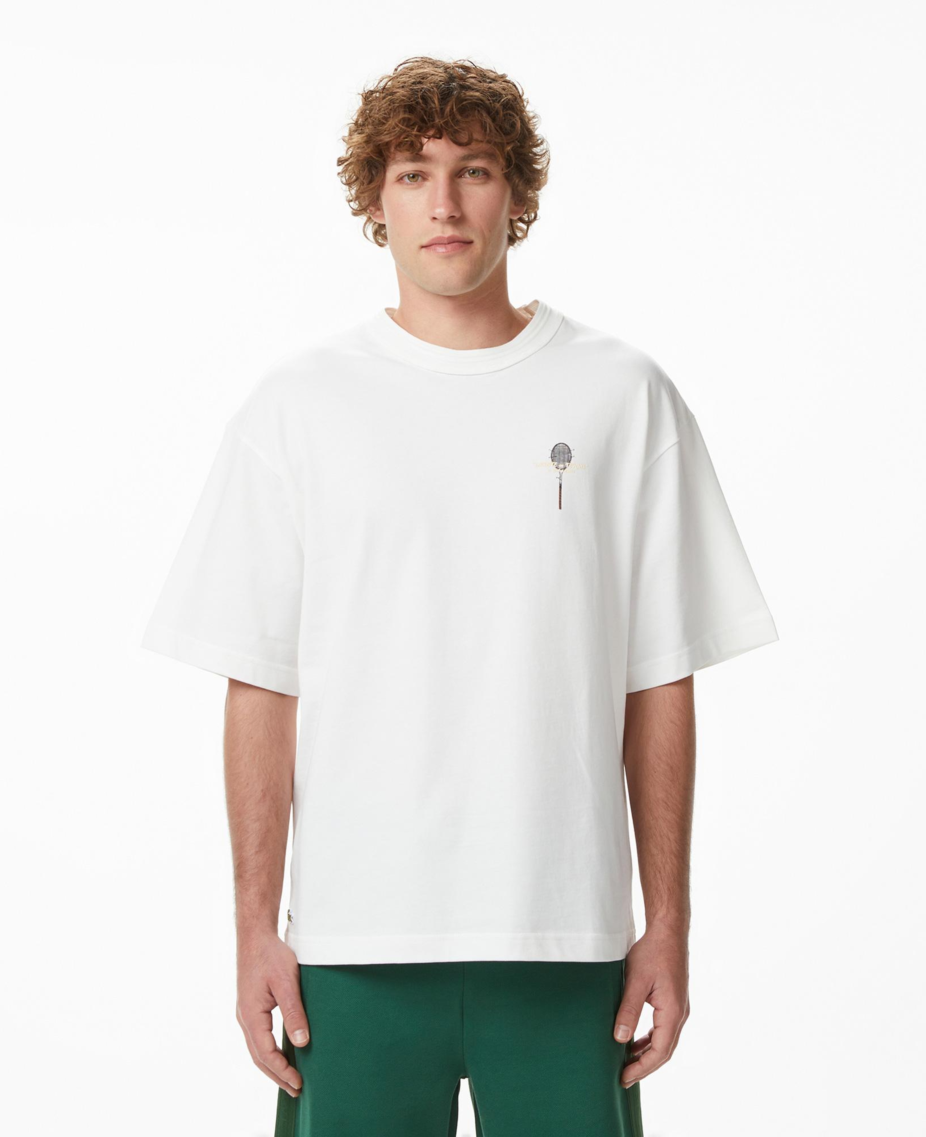 Erkek Loose Fit Bisiklet Yaka Beyaz T-Shirt