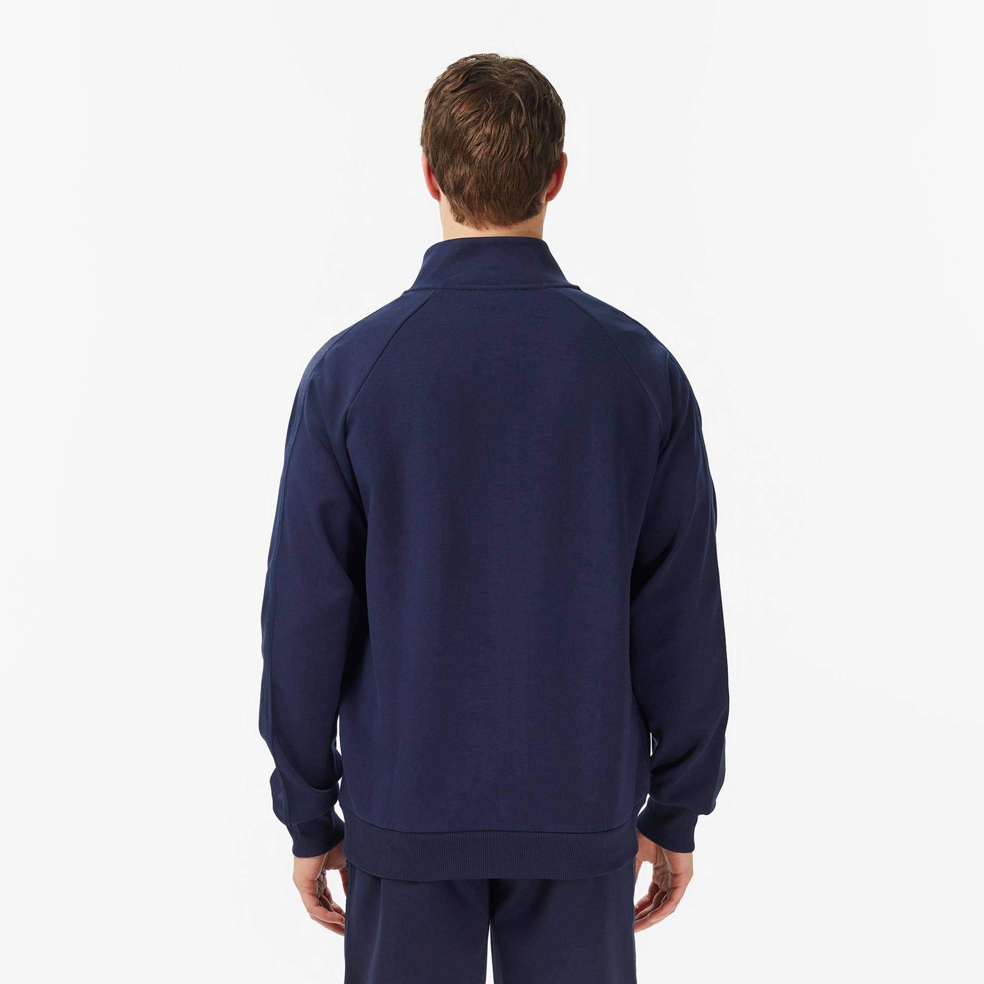 Erkek Classic Fit Dik Yaka Lacivert Sweatshirt