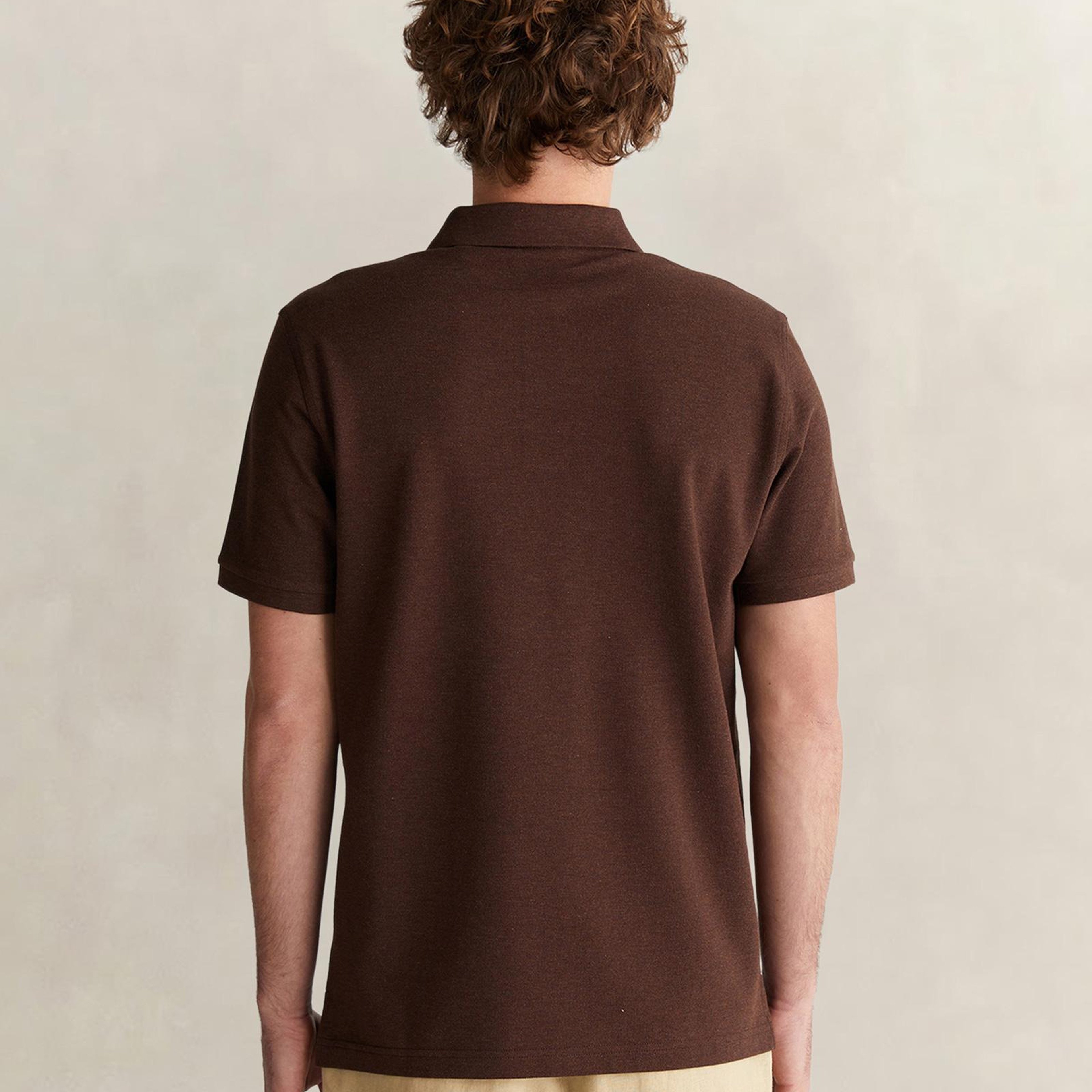 GANT Erkek Kahverengi Regular Fit Logolu Polo Yaka T-Shirt