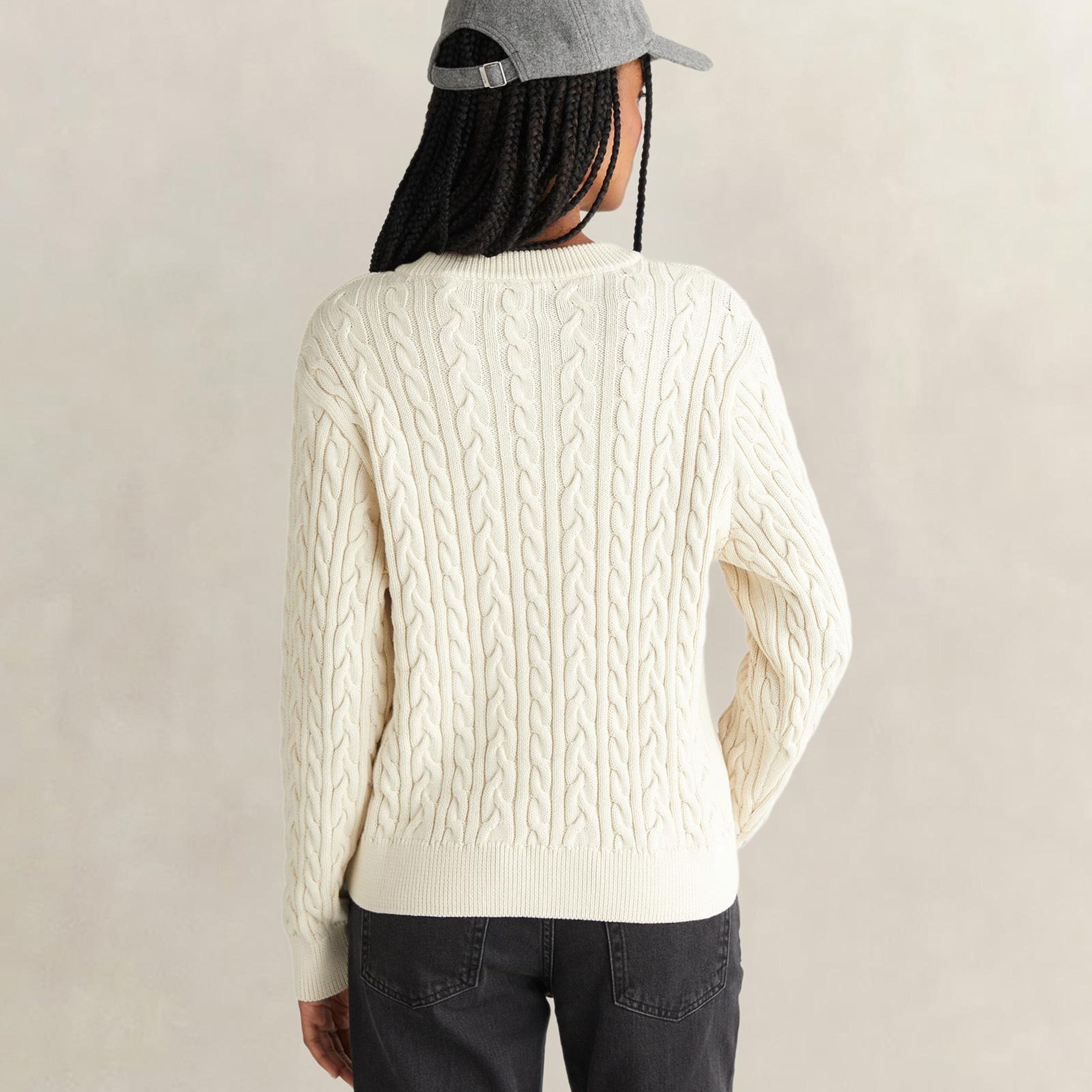 GANT Kadın Krem Relaxed Fit Bisiklet Yaka Triko