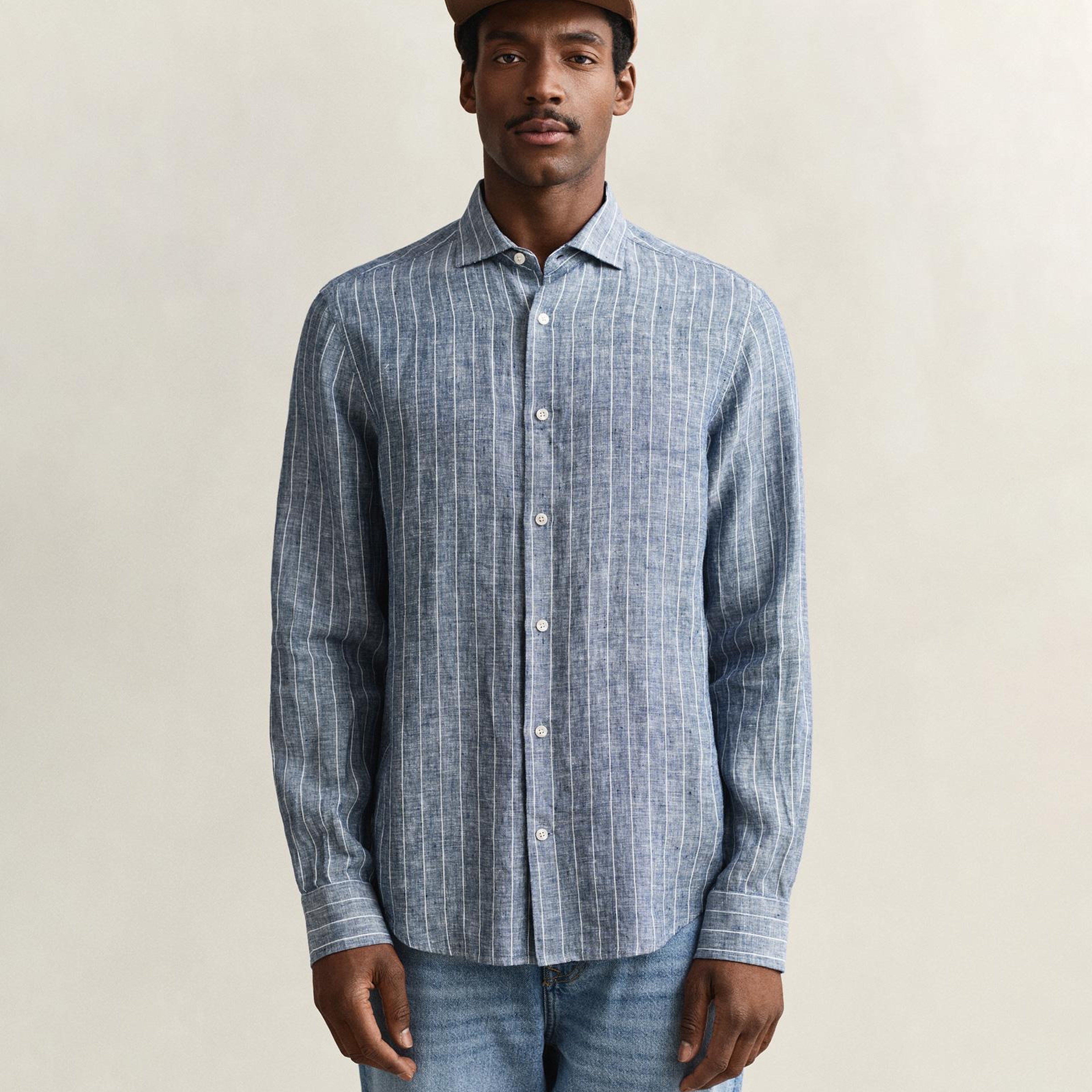 GANT Erkek Mavi Regular Fit Çizgili Gömlek