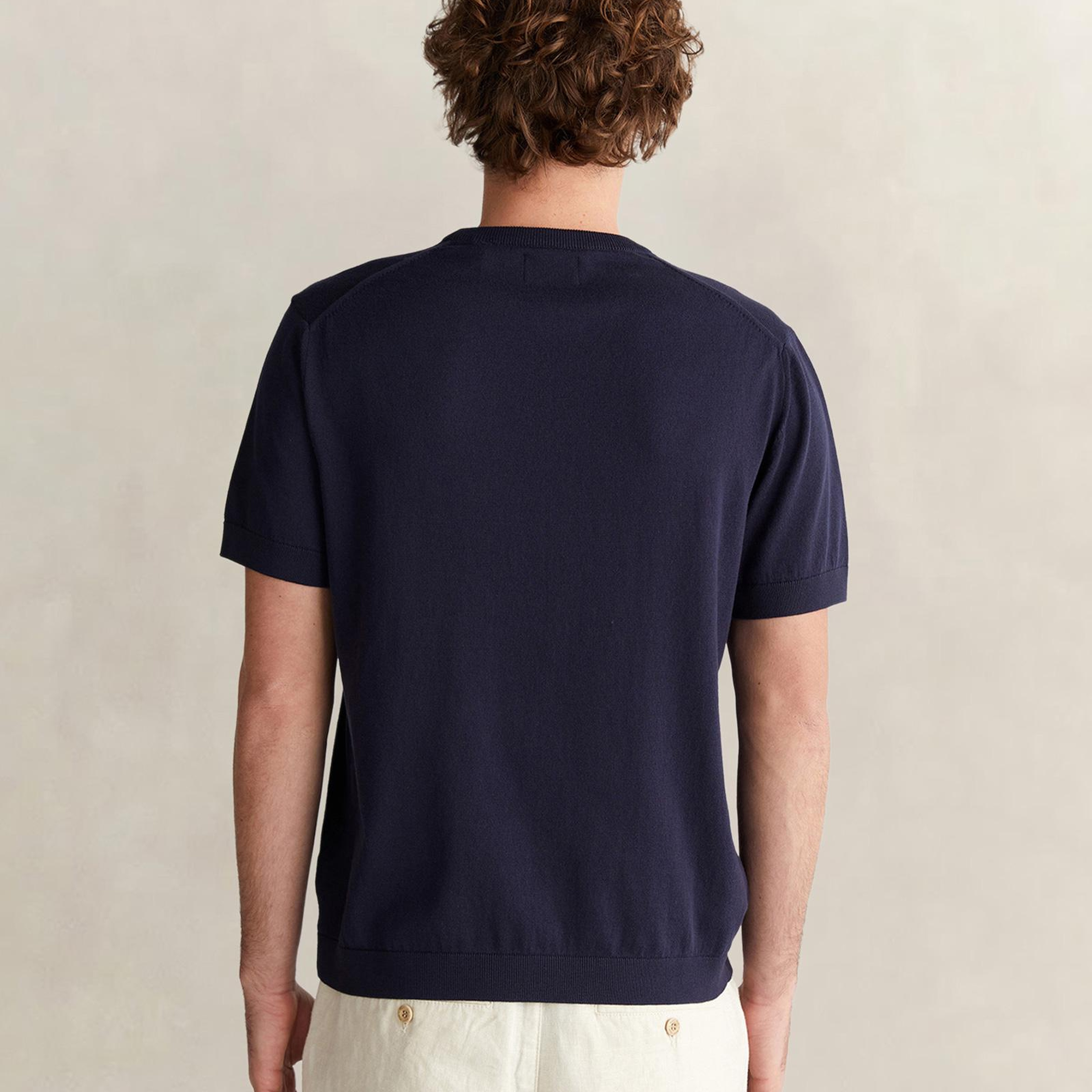 GANT Erkek Lacivert Regular Fit Bisiklet Yaka Kısa Kollu T-Shirt
