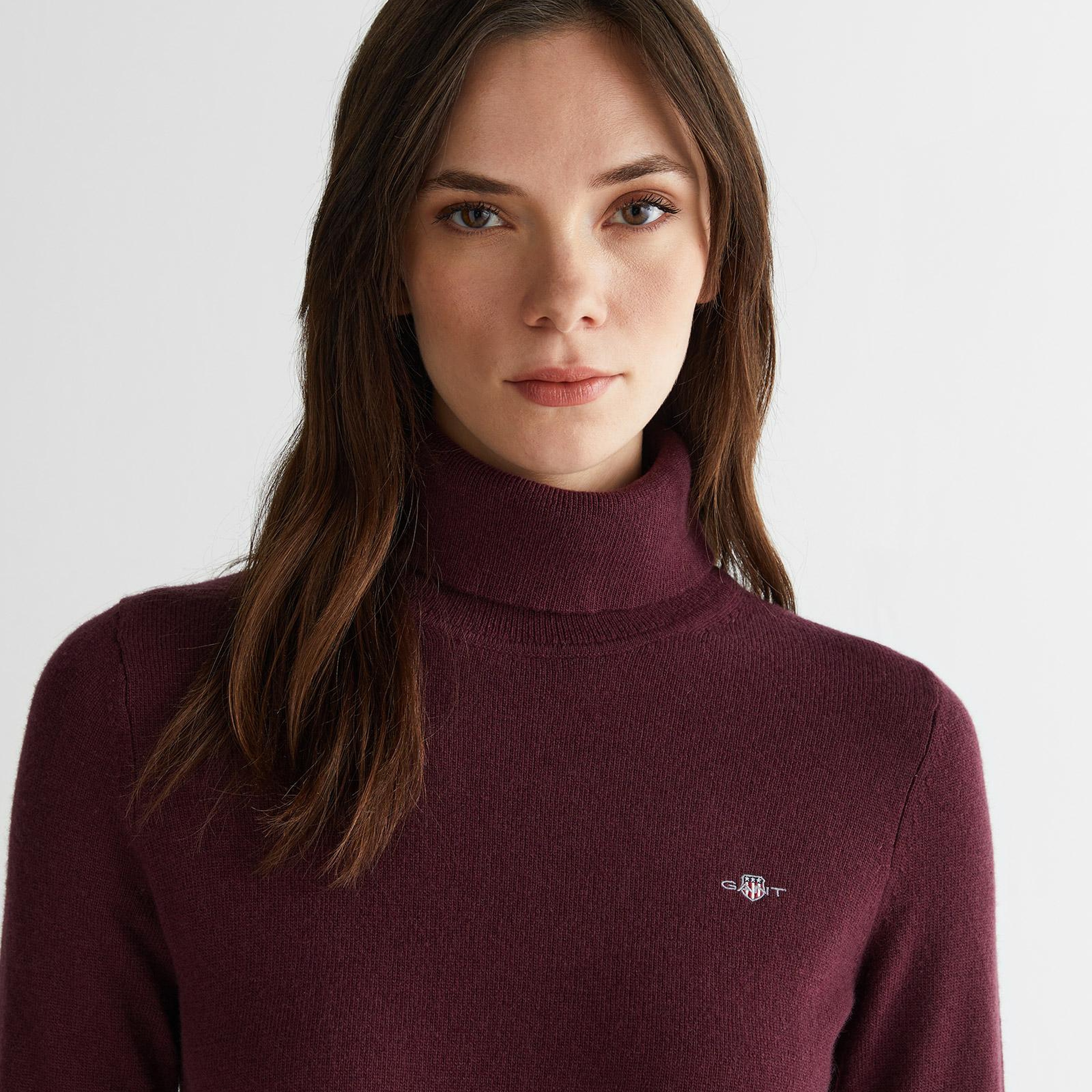 GANT Kadın Bordo Regular Fit Triko