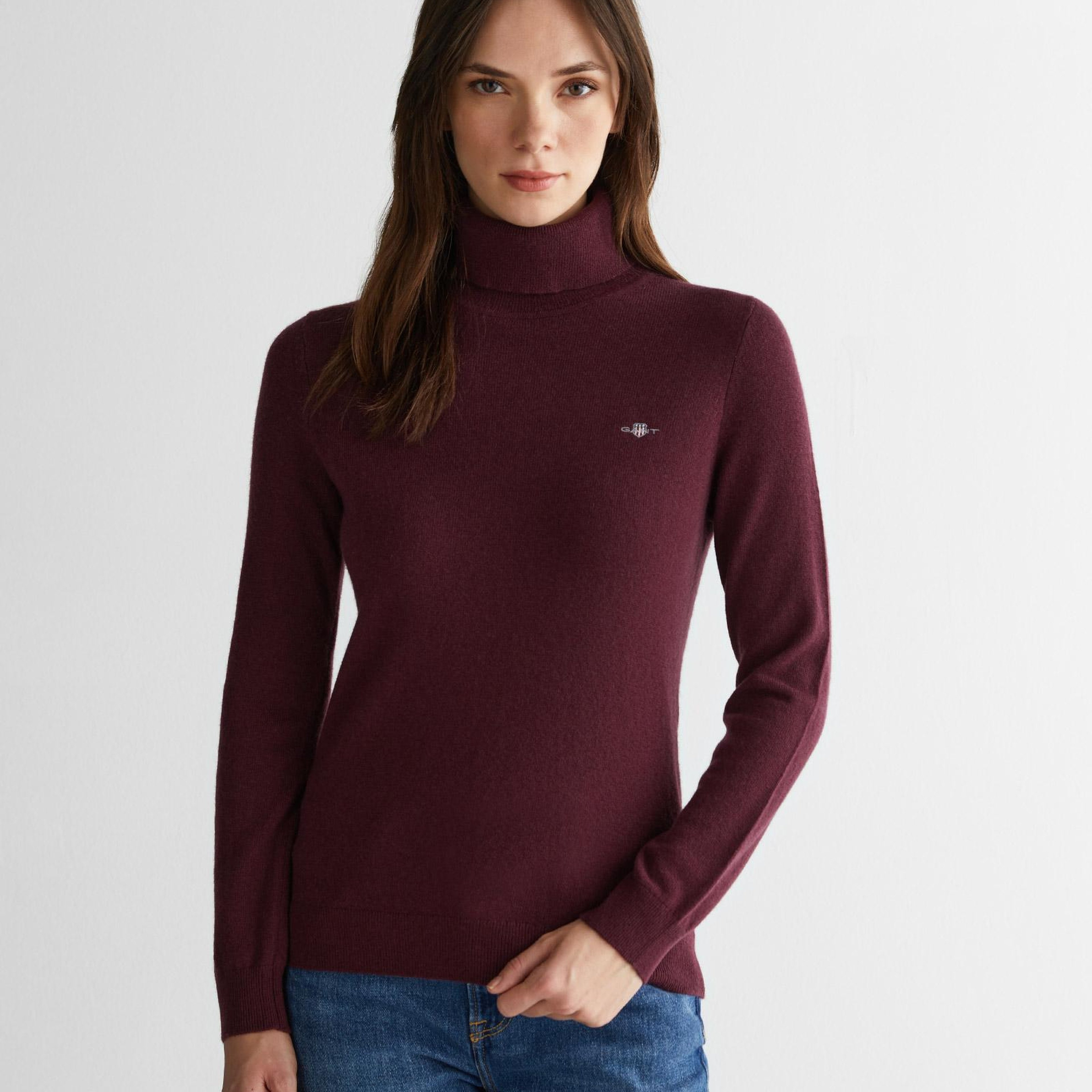 GANT Kadın Bordo Regular Fit Triko