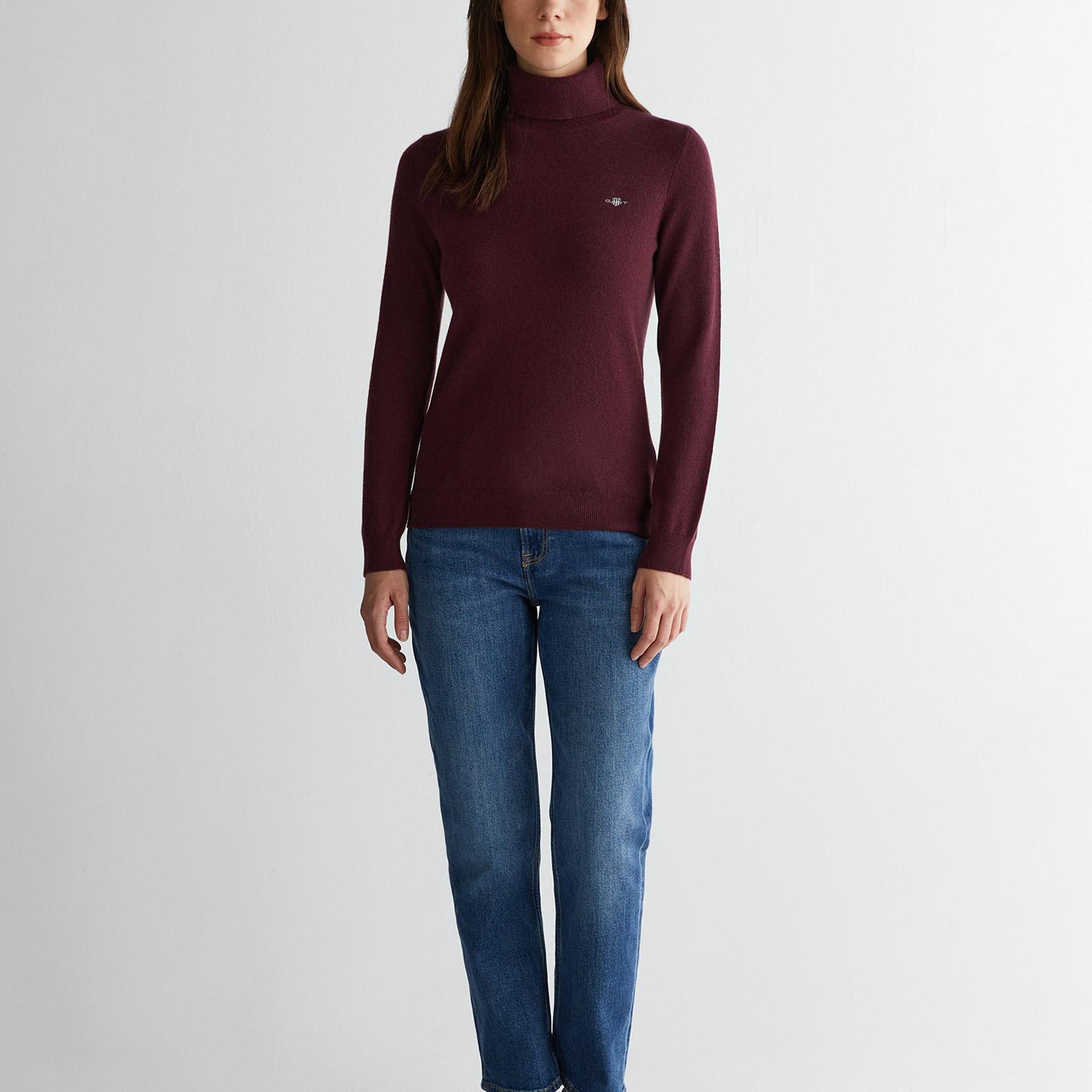 GANT Kadın Bordo Regular Fit Triko