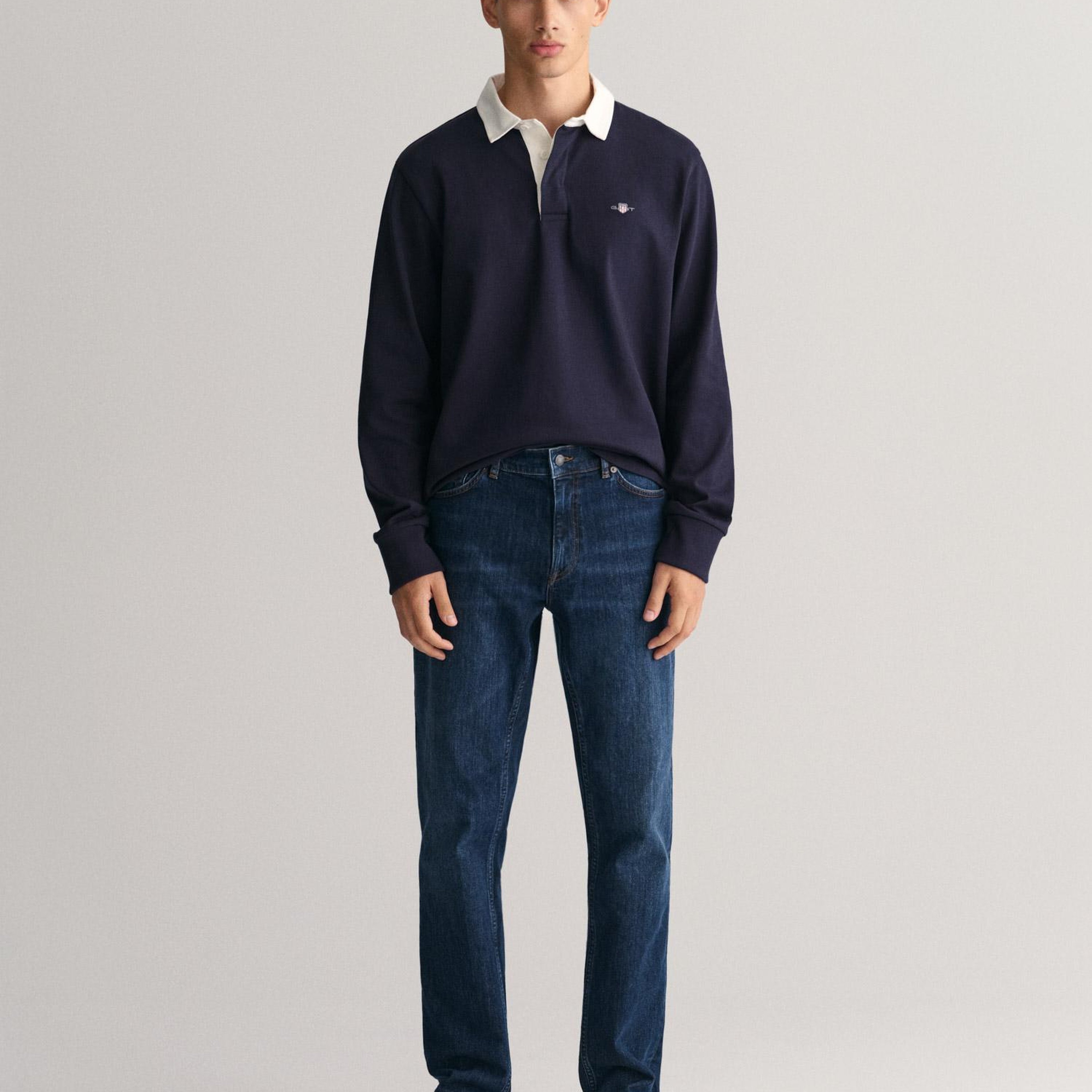 GANT Erkek Lacivert Regular Fit Jean Pantolon