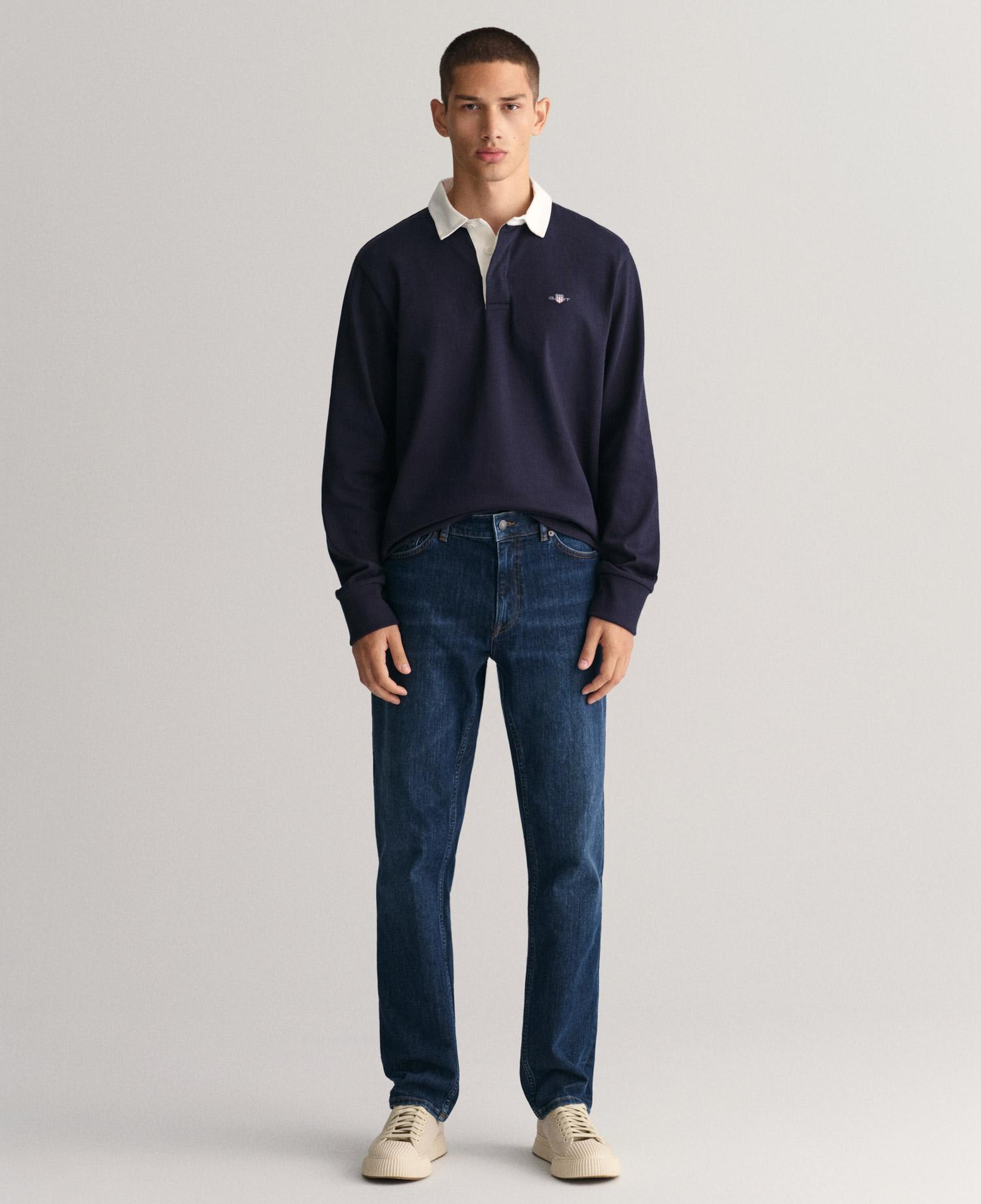 GANT Erkek Lacivert Regular Fit Jean Pantolon