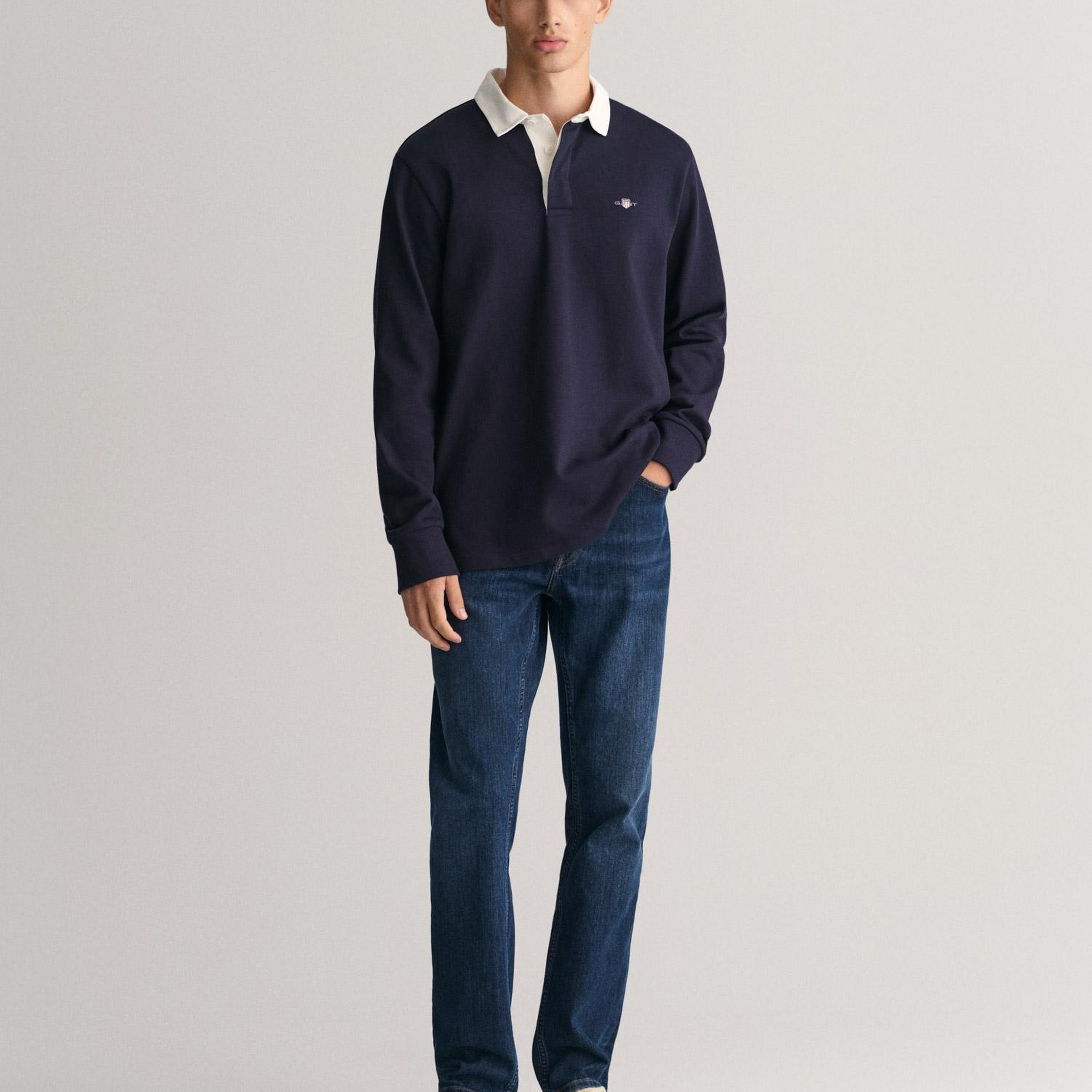 GANT Erkek Lacivert Regular Fit Jean Pantolon