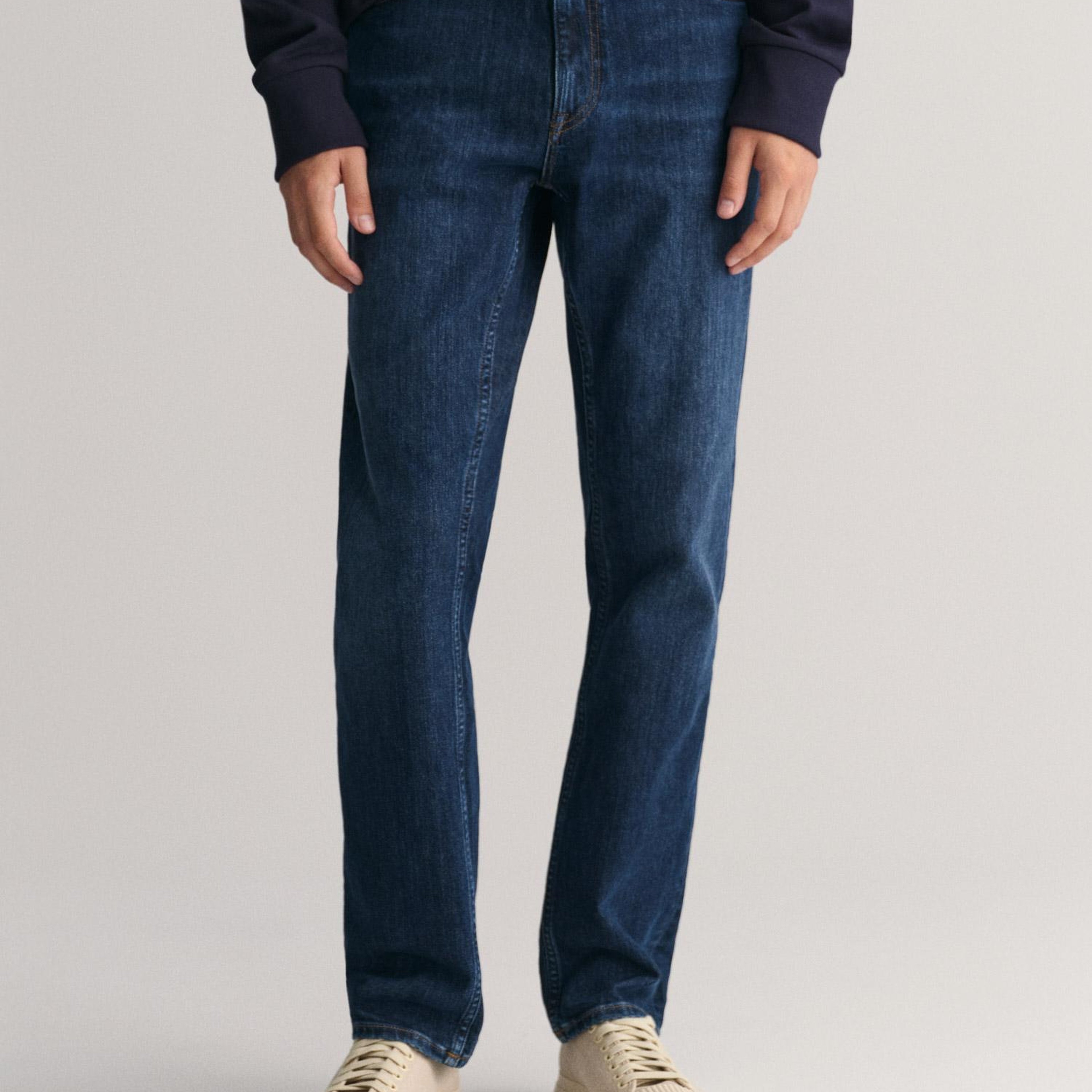 GANT Erkek Lacivert Regular Fit Jean Pantolon