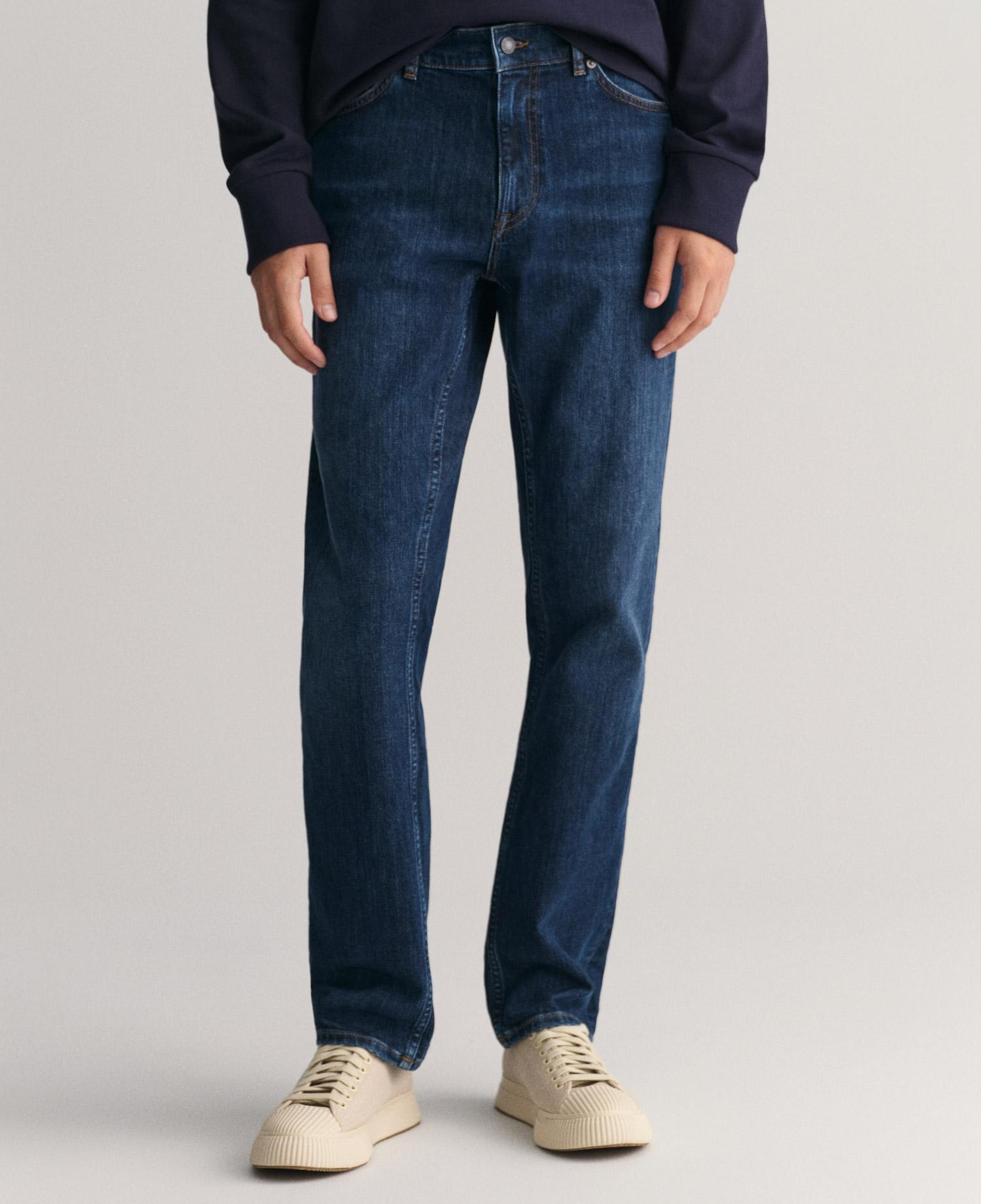 GANT Erkek Lacivert Regular Fit Jean Pantolon