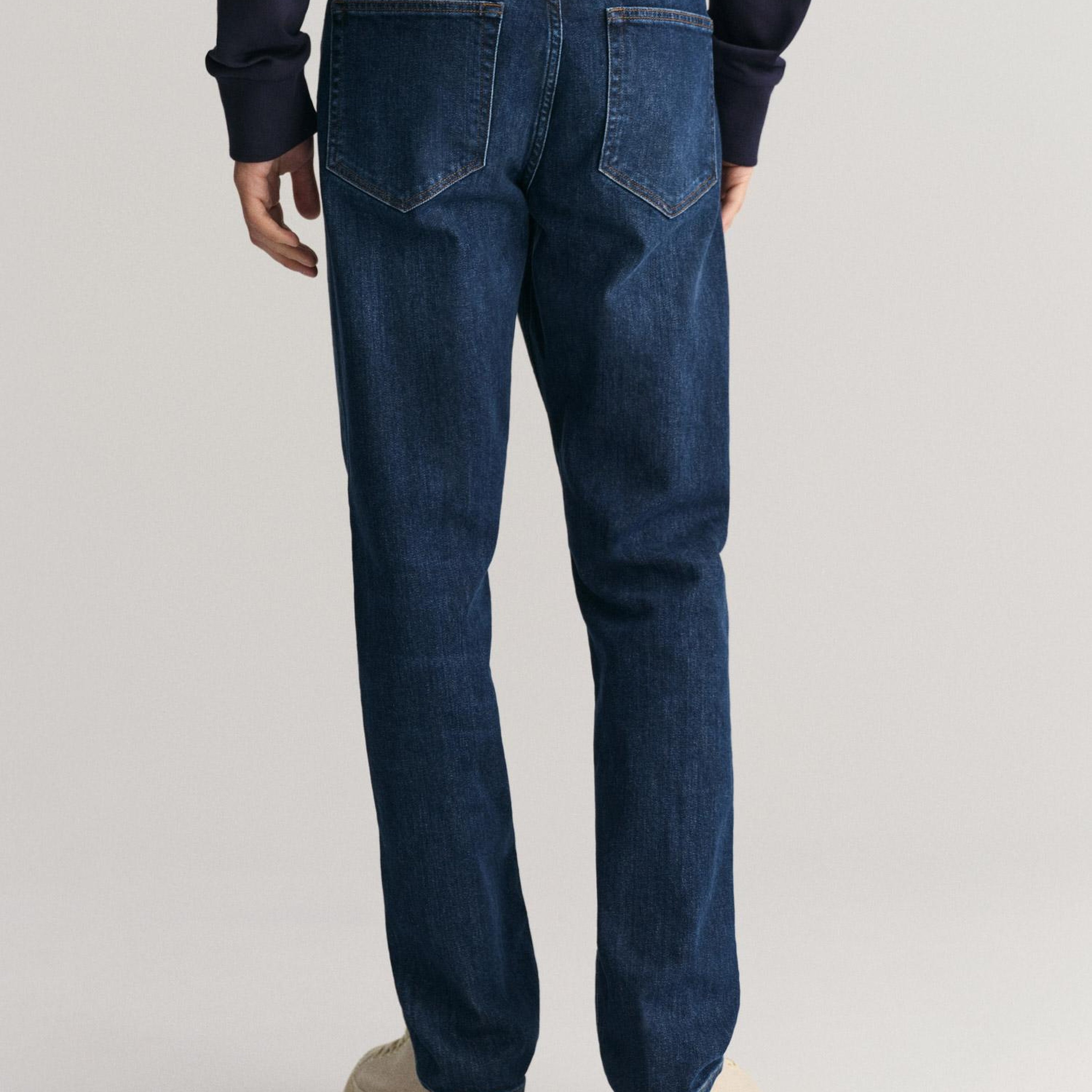 GANT Erkek Lacivert Regular Fit Jean Pantolon