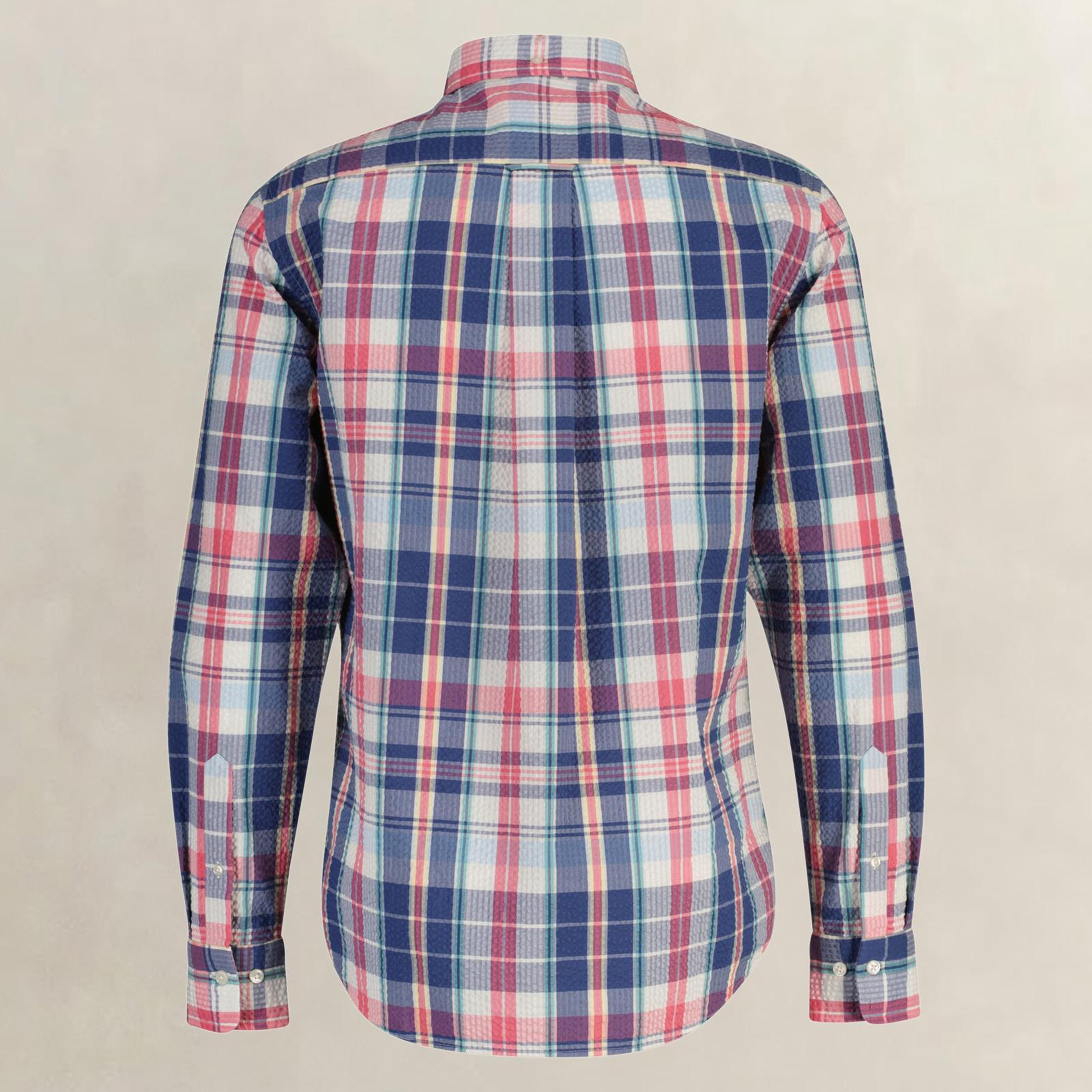 GANT Erkek Mavi Regular Fit Kareli Logolu Gömlek