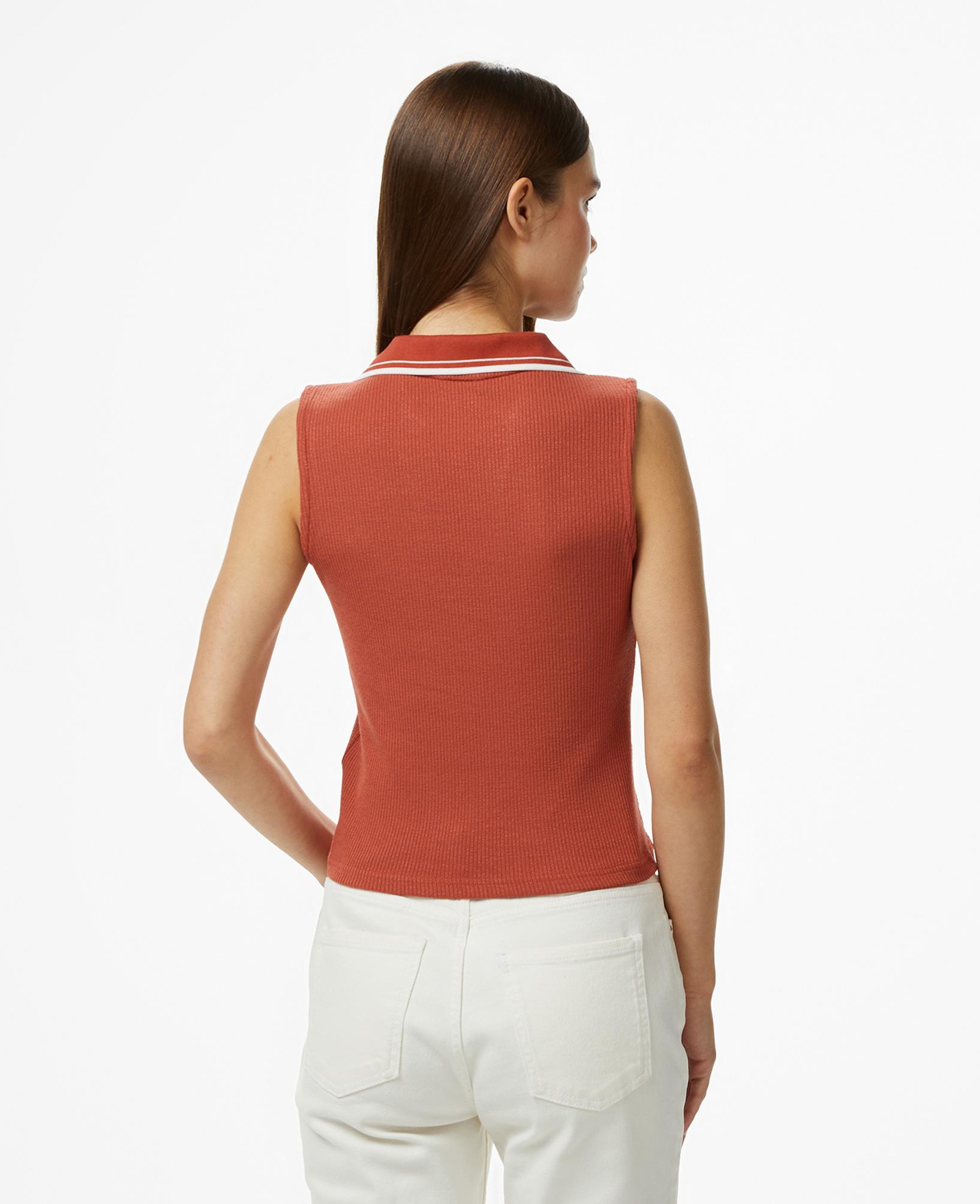Nautica Kadın Kırmızı Regular Fit Kolsuz Polo Yaka T-Shirt