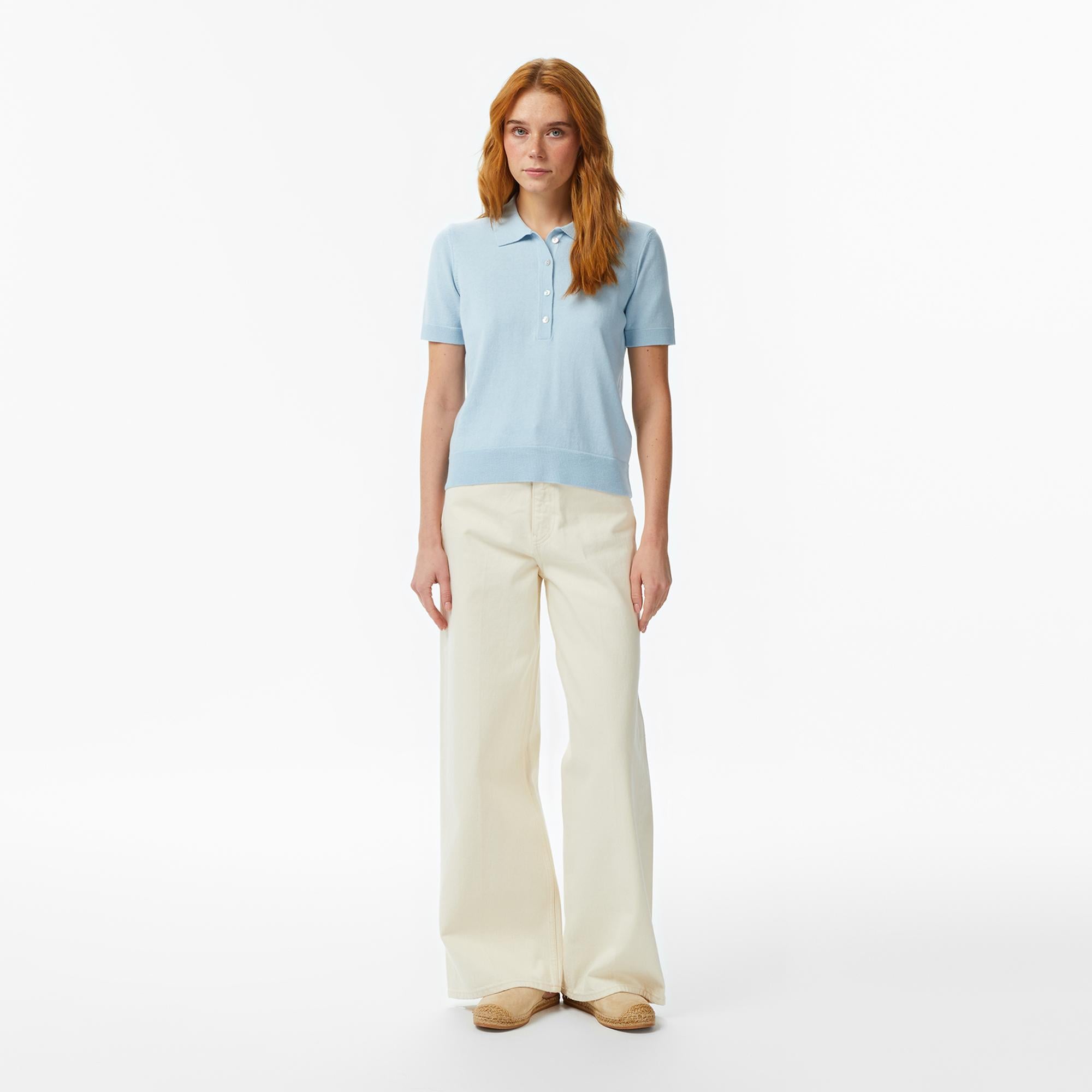 Nautica Kadın Mavi Regular Fit Triko Polo Yaka T-Shirt