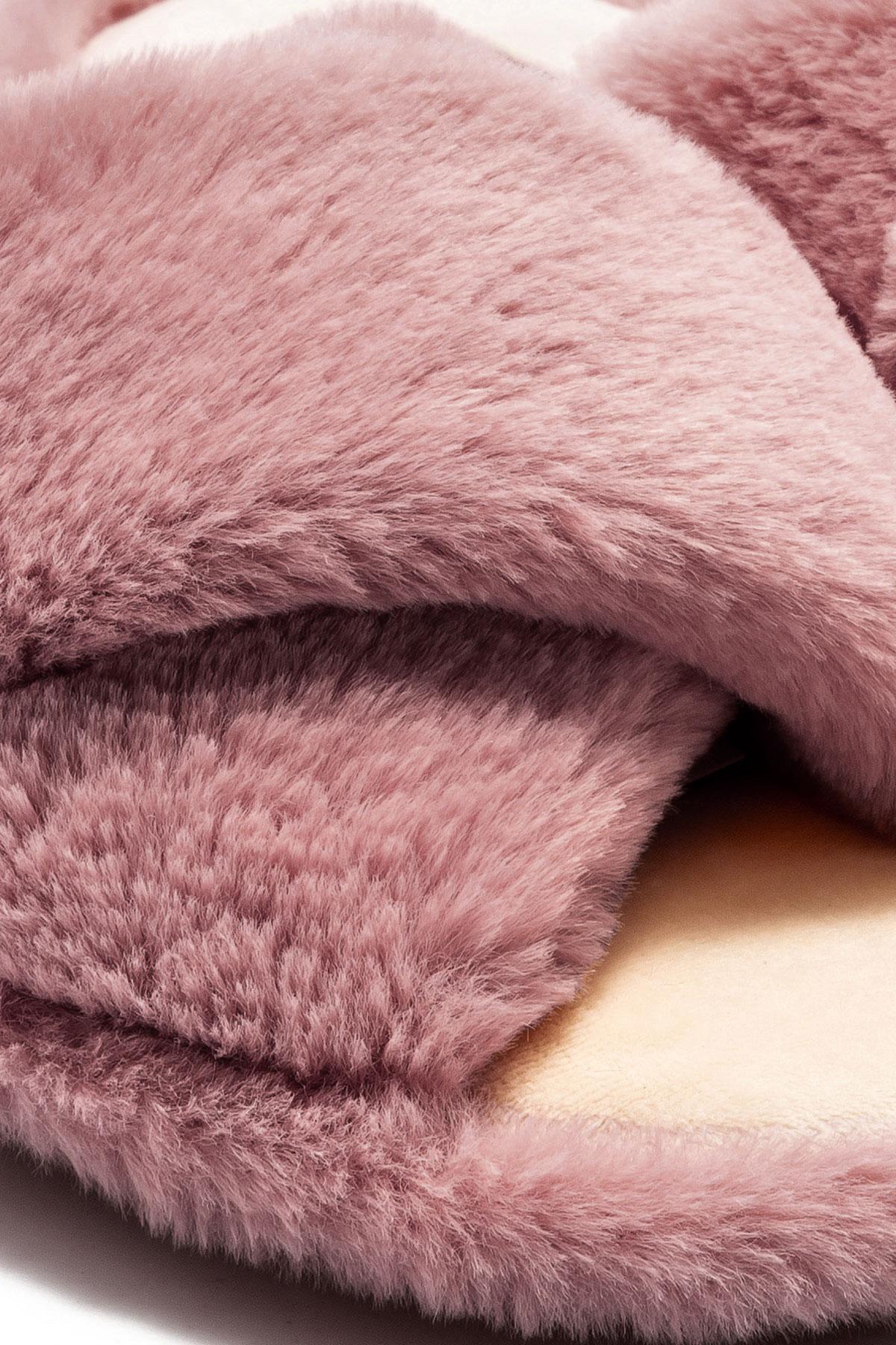 Çapraz Peluş Kadın Ev Terliği Pembe 36/41