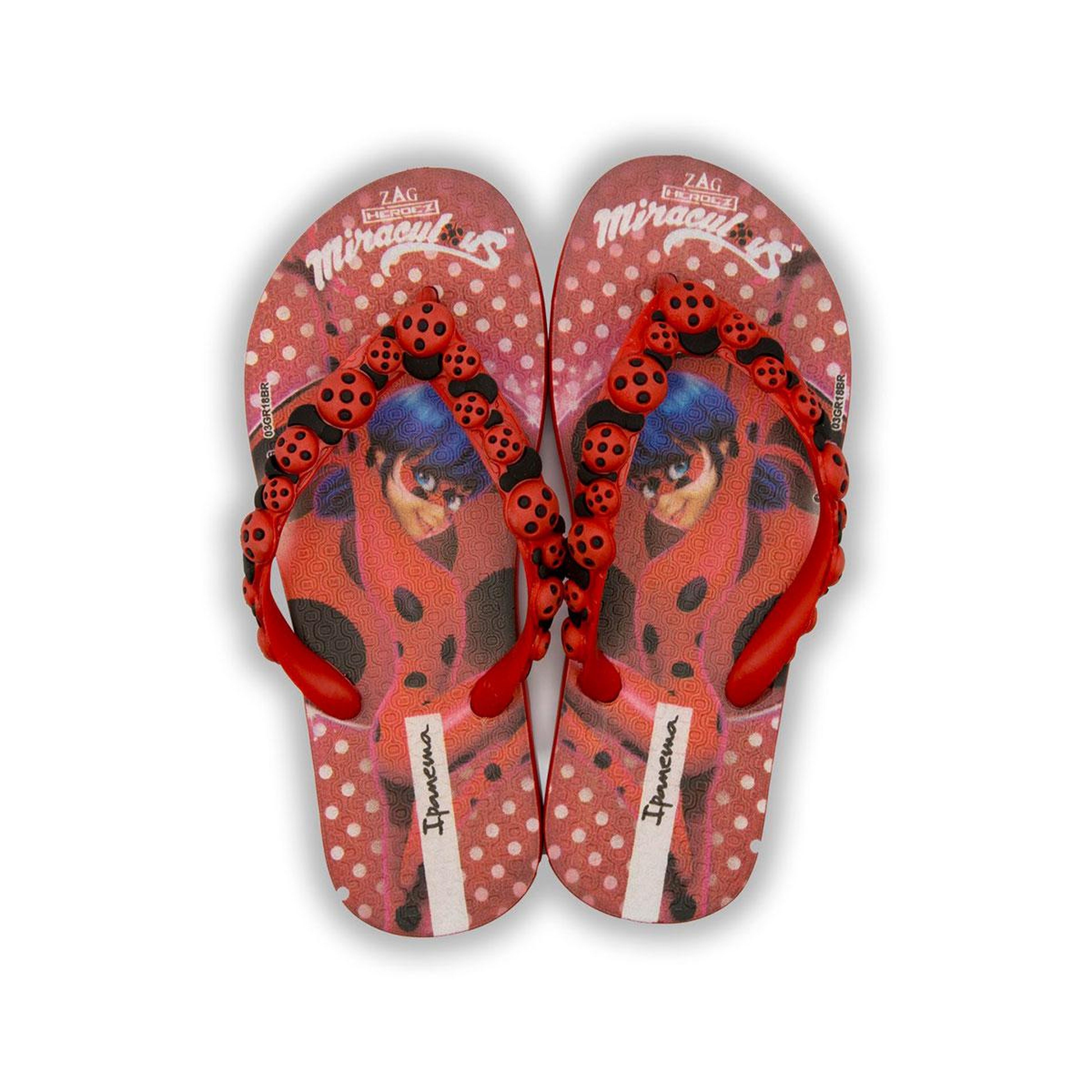 Ladybug Çocuk Parmak Arası Terlik Siyah Kırmızı 30/35