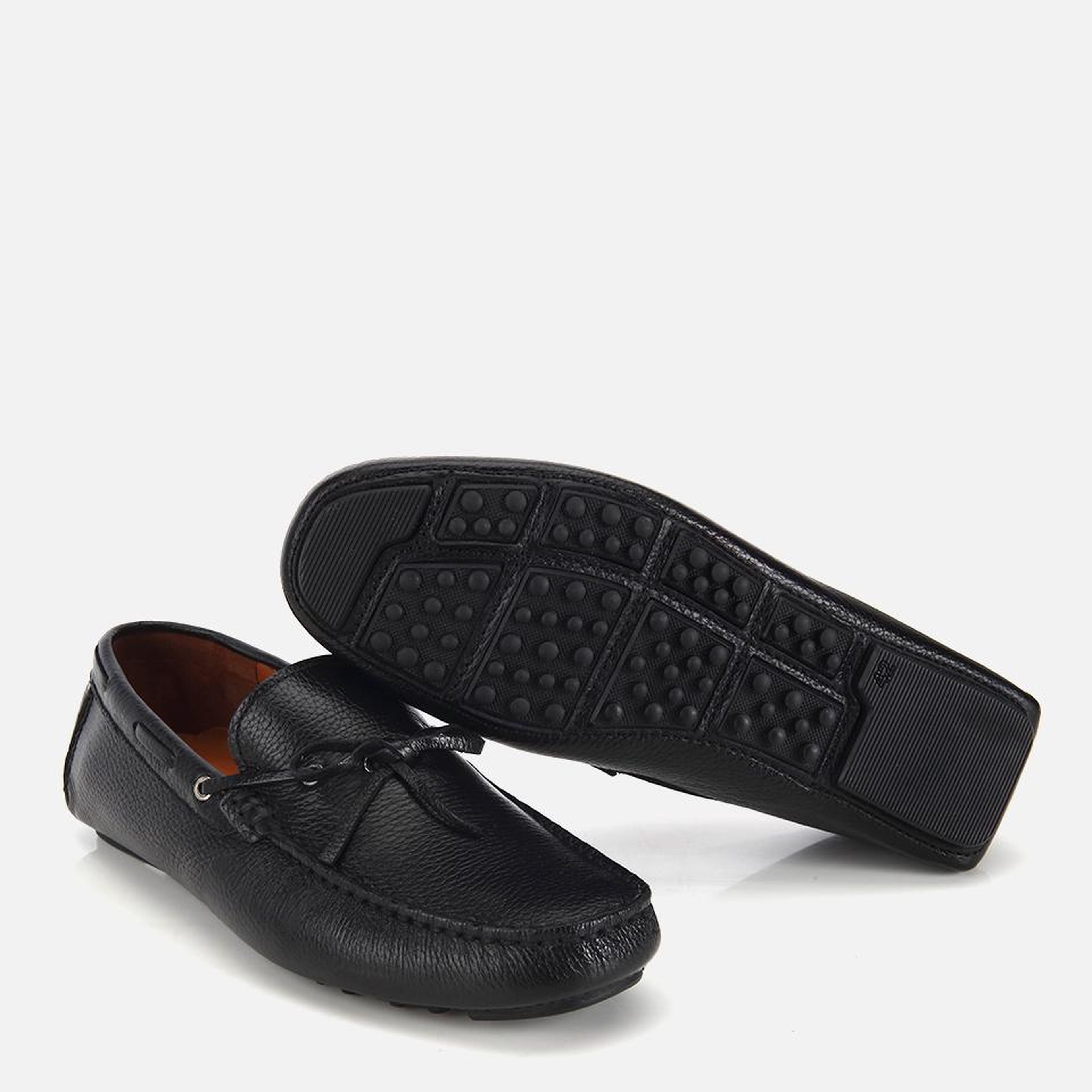 Erkek Deri Siyah Fiyonk Detaylı Günlük Loafer