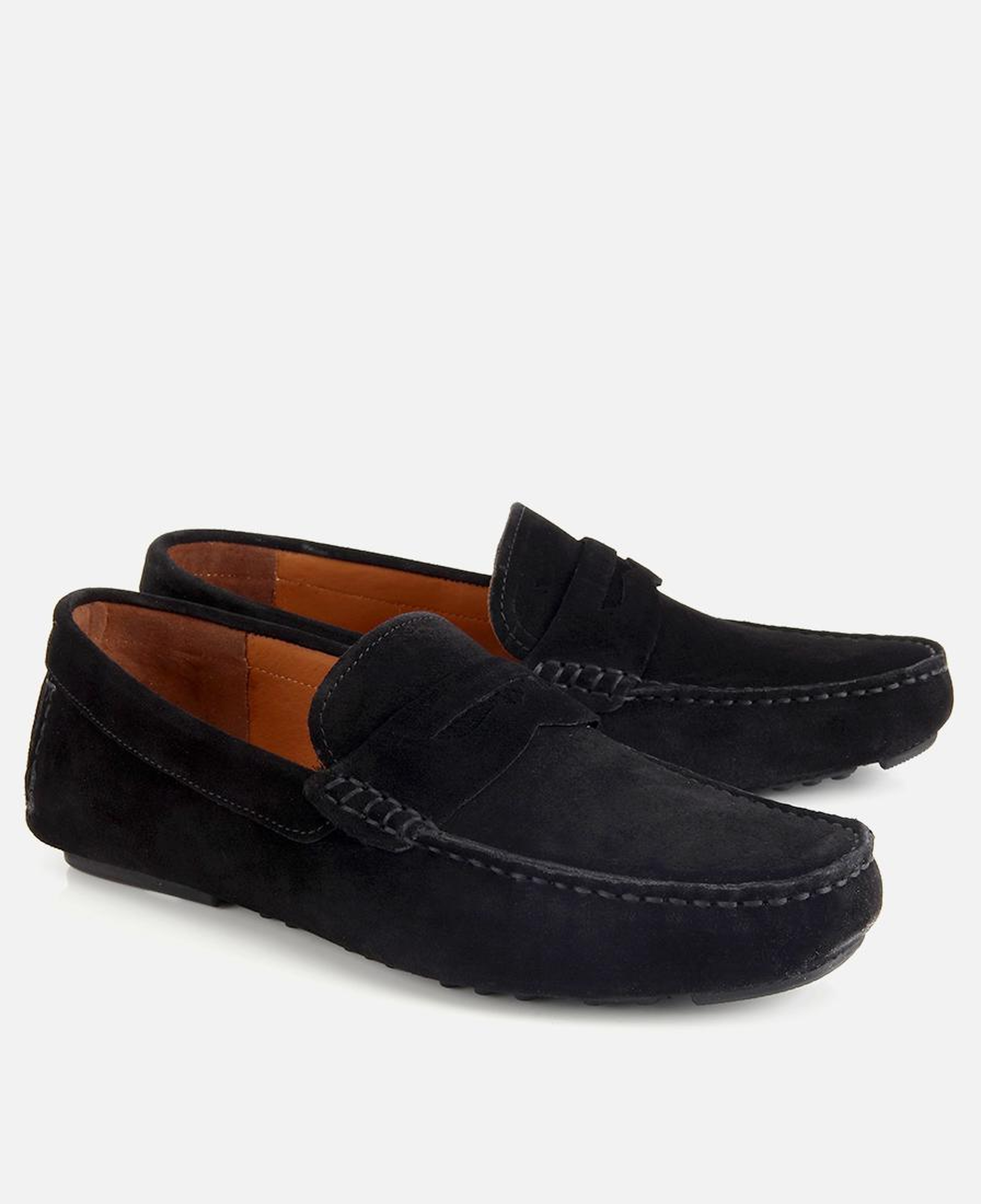 Erkek Süet Deri Siyah Rahat Günlük Loafer