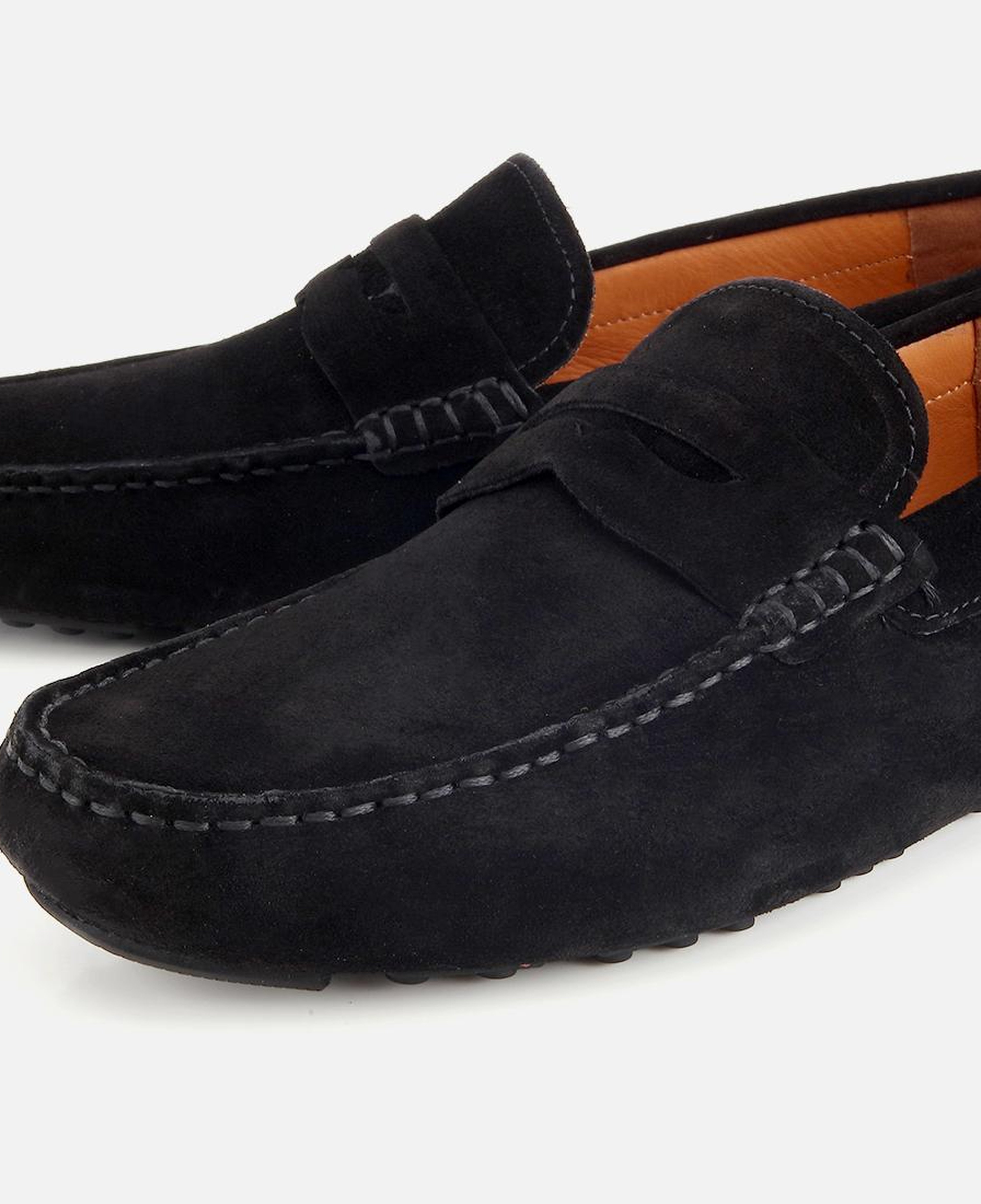 Erkek Süet Deri Siyah Rahat Günlük Loafer
