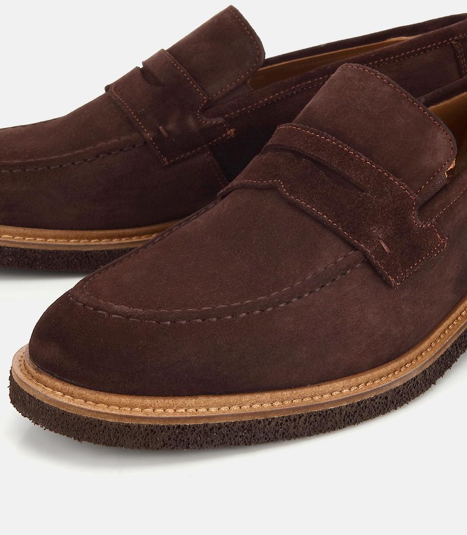 Erkek Süet Deri Kahverengi Klasik Loafer