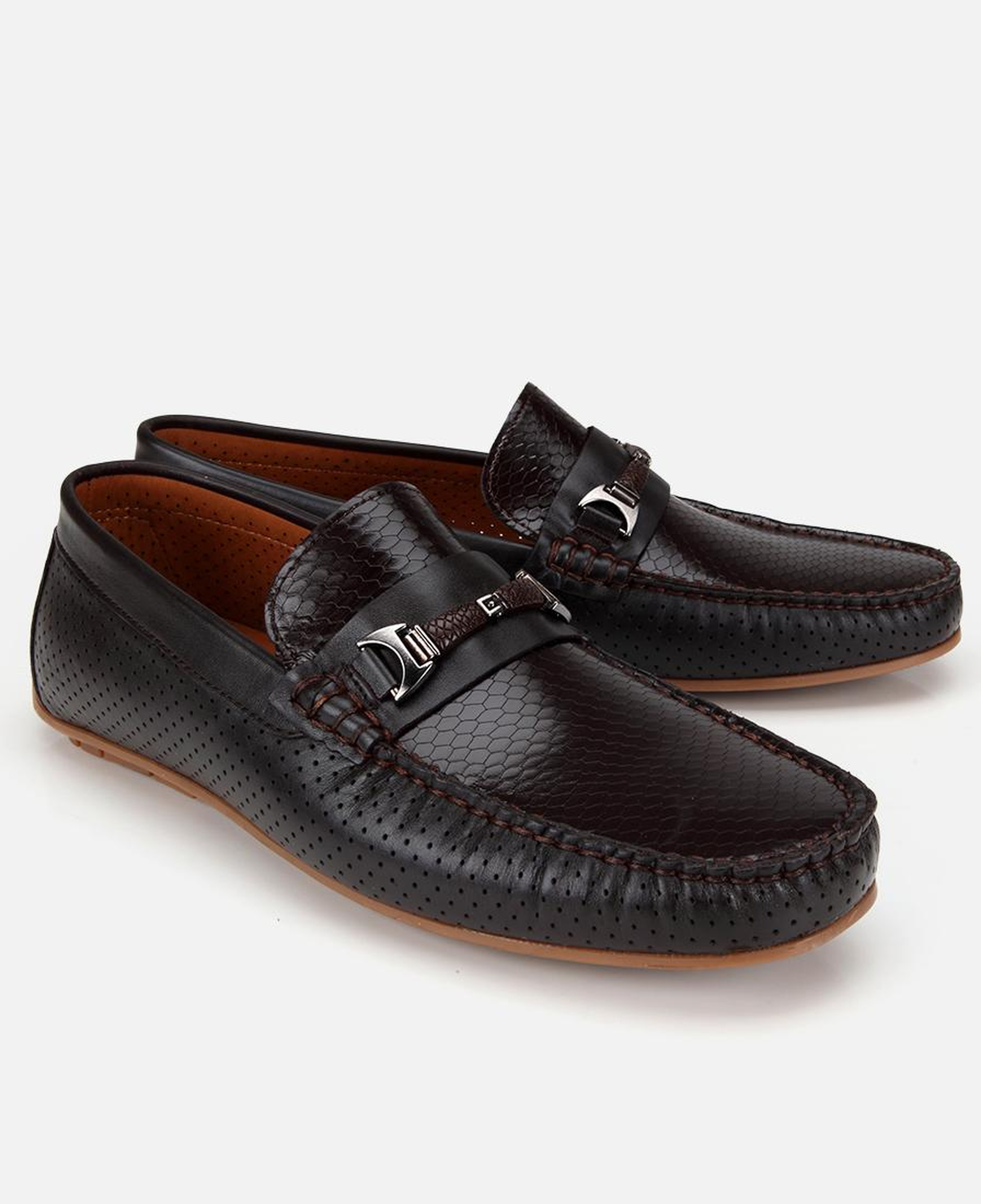 Erkek Deri Kahverengi Tokalı Günlük Loafer