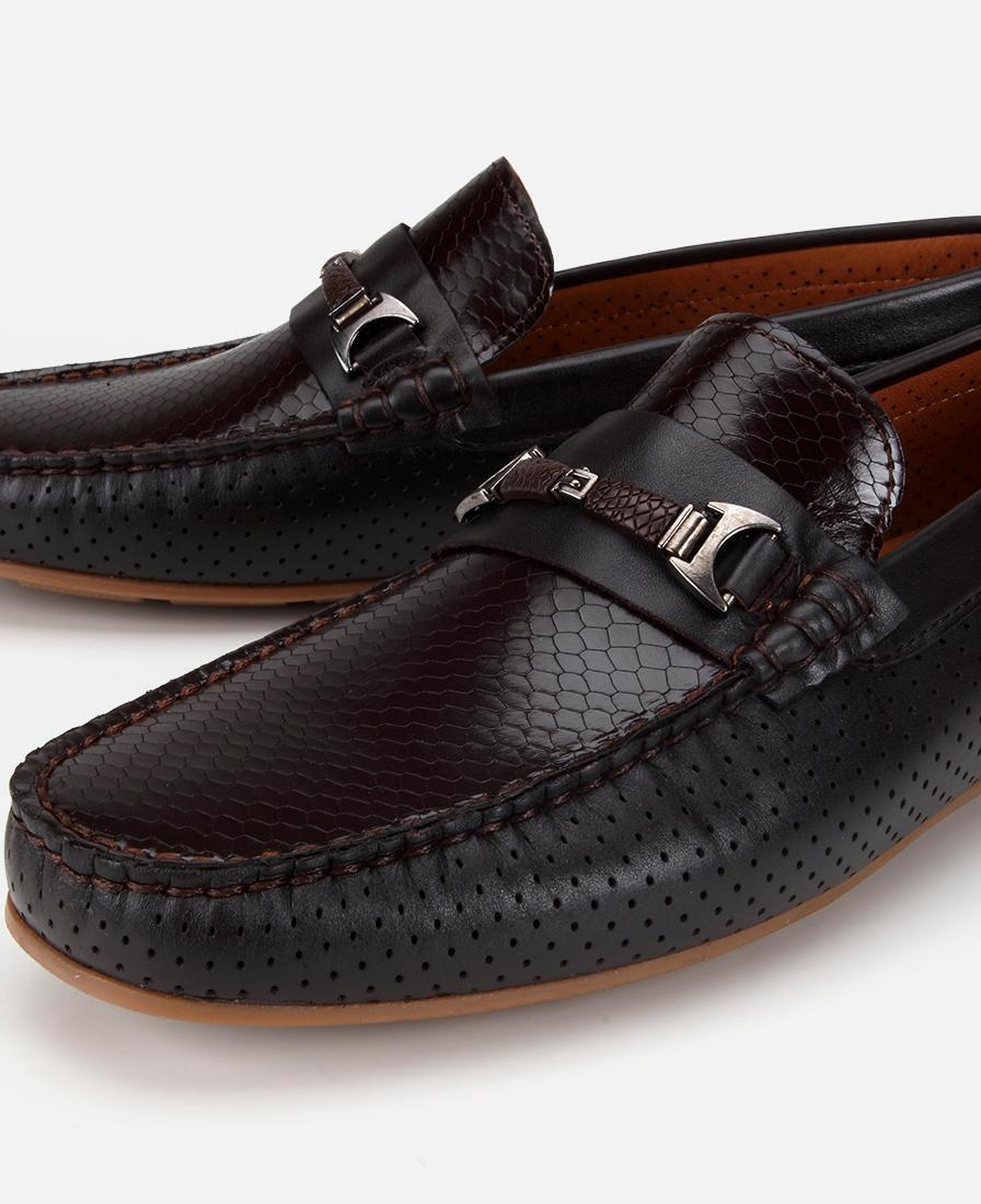 Erkek Deri Kahverengi Tokalı Günlük Loafer