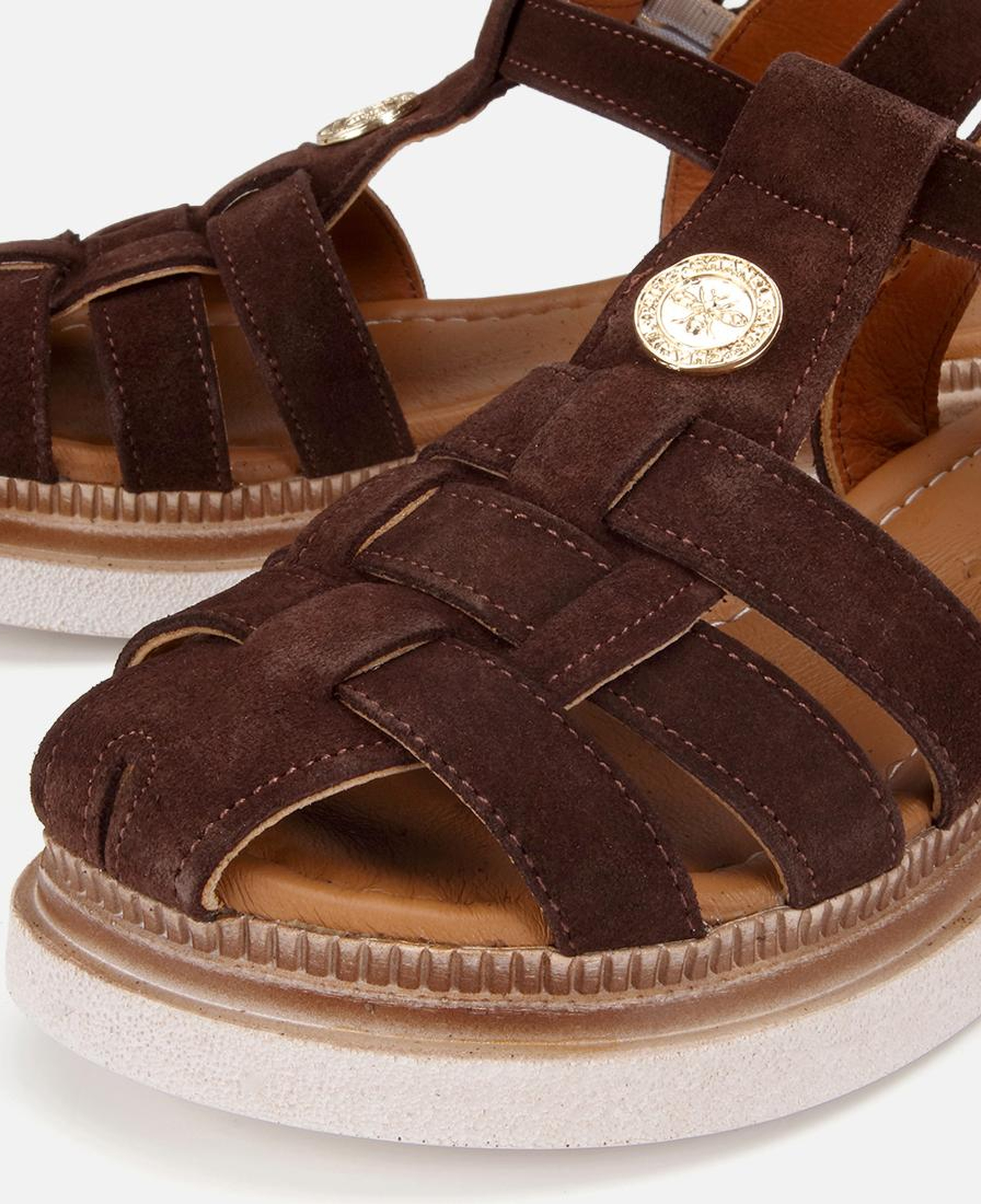 Kadın Süet Deri Kahverengi Comfort Düz Sandalet