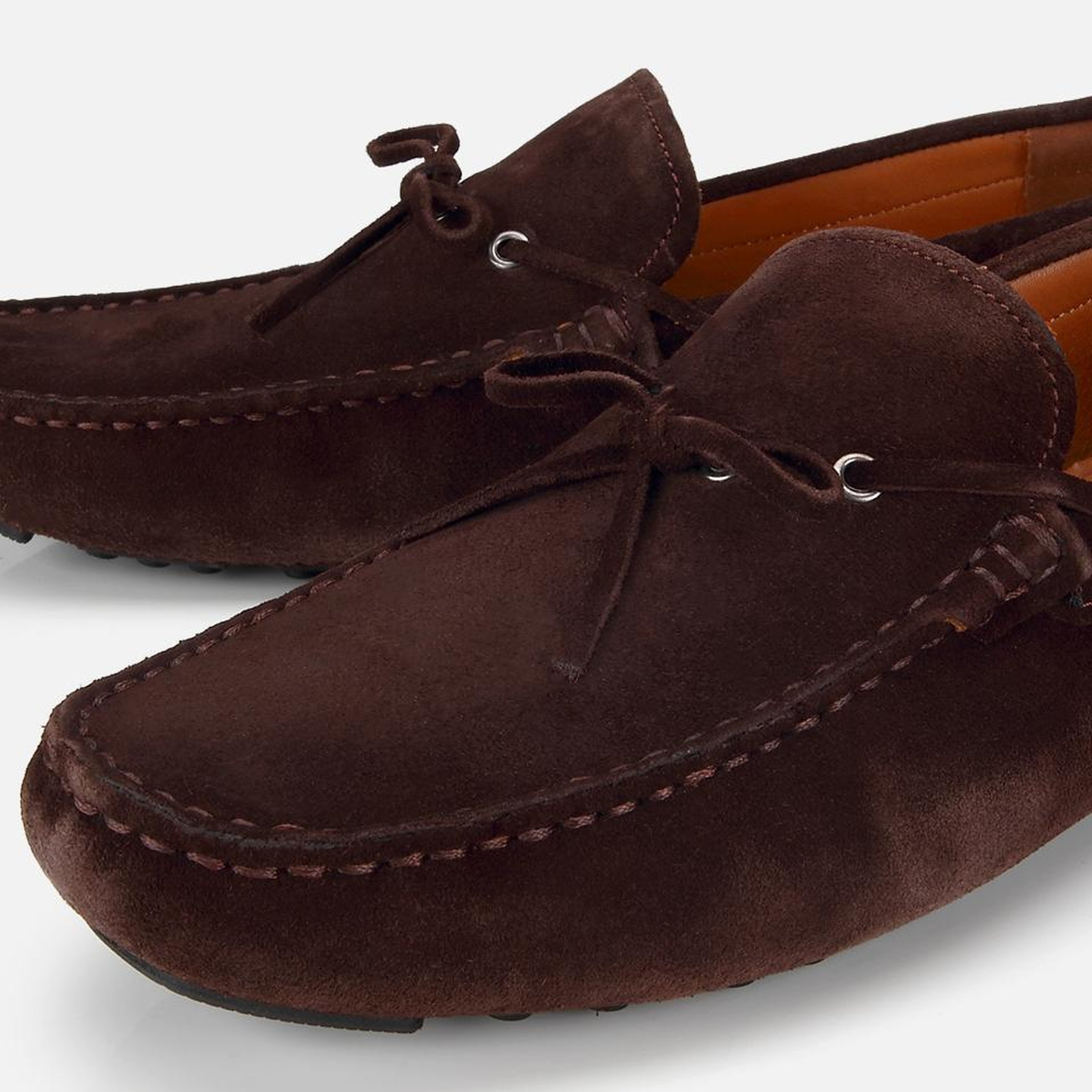 Erkek Süet Deri Kahverengi Fiyonk Detaylı Günlük Loafer
