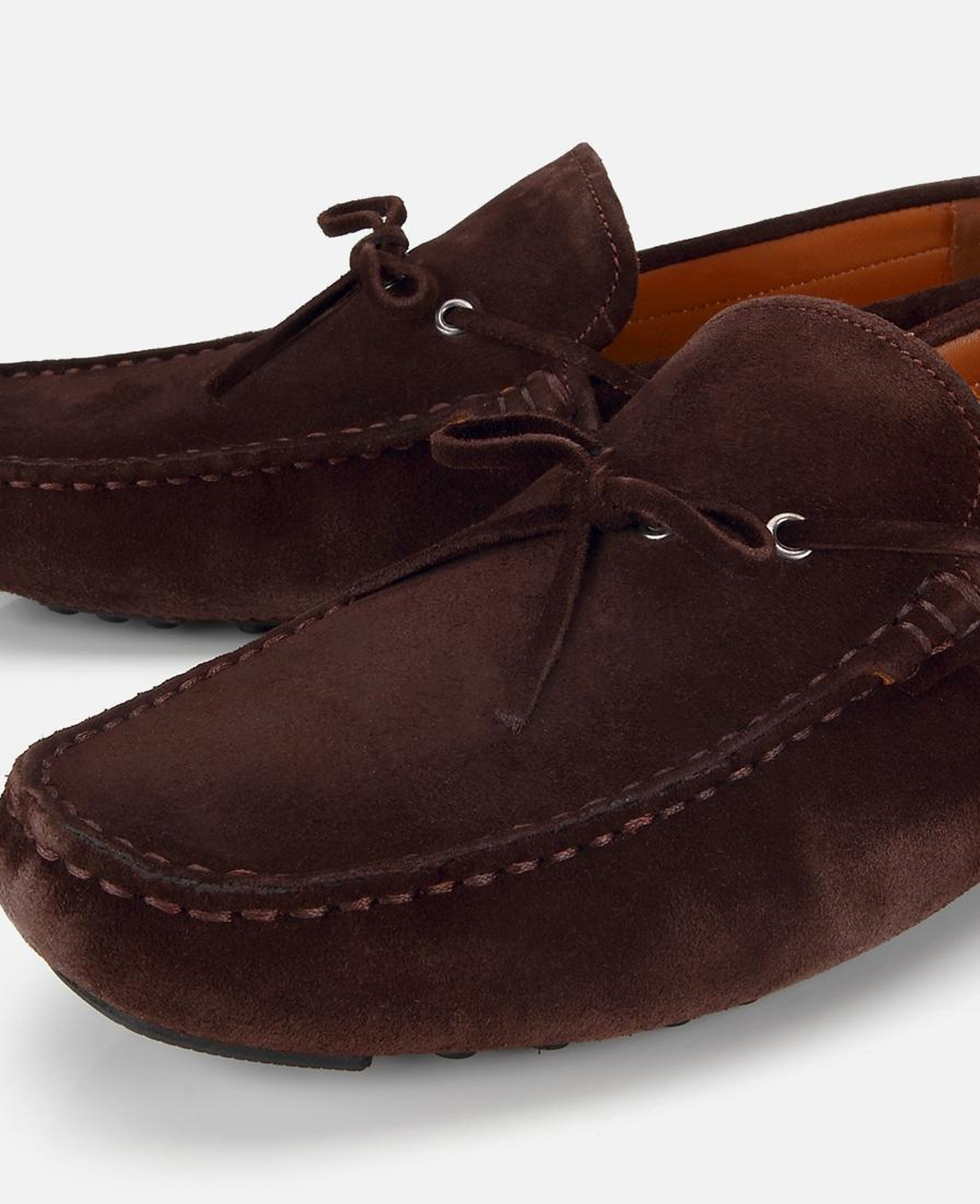 Erkek Süet Deri Kahverengi Fiyonk Detaylı Günlük Loafer