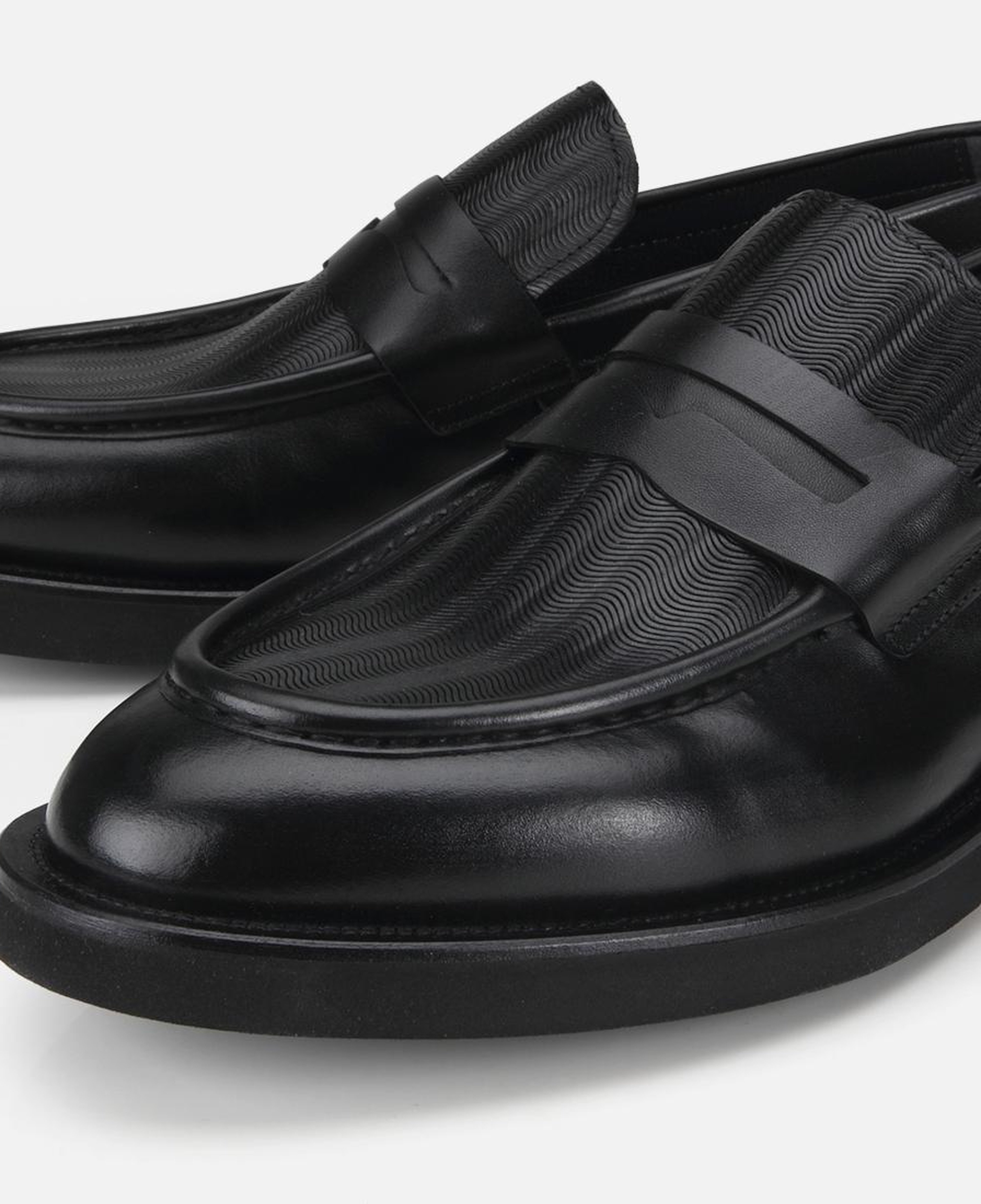 Erkek Deri Siyah Kalın Tabanlı Klasik Loafer