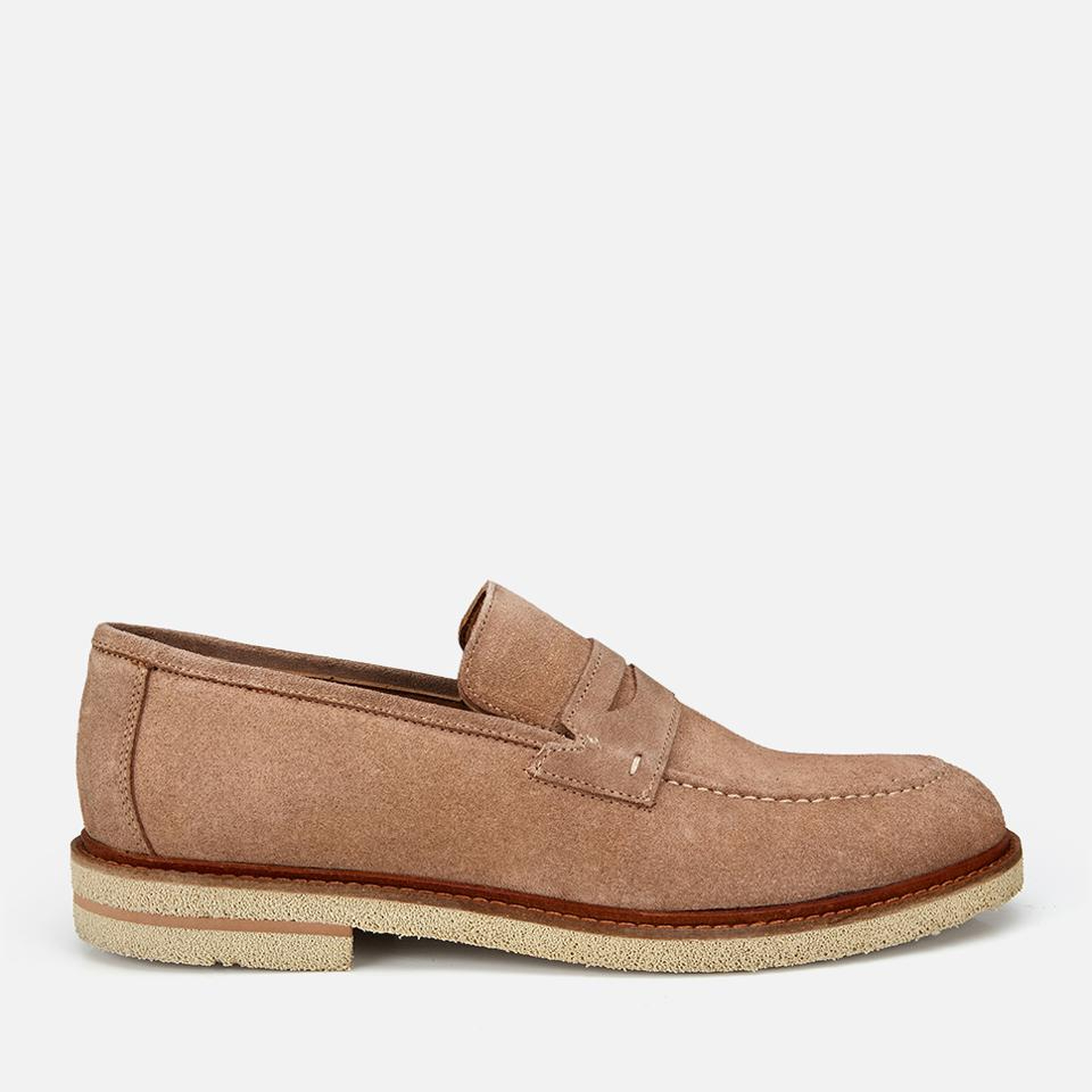 Erkek Süet Deri Bej Klasik Loafer