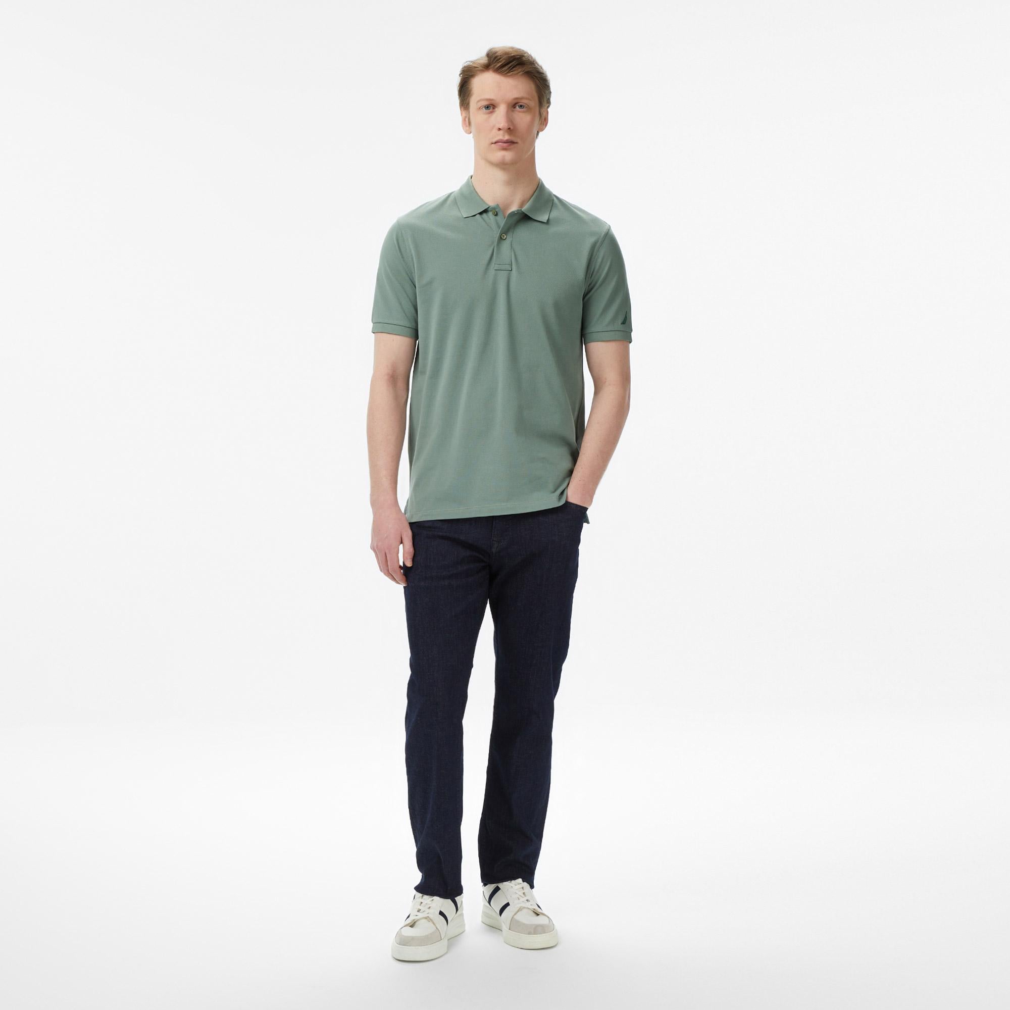 Nautica Erkek Yeşil Regular Fit Polo Yaka T-Shirt