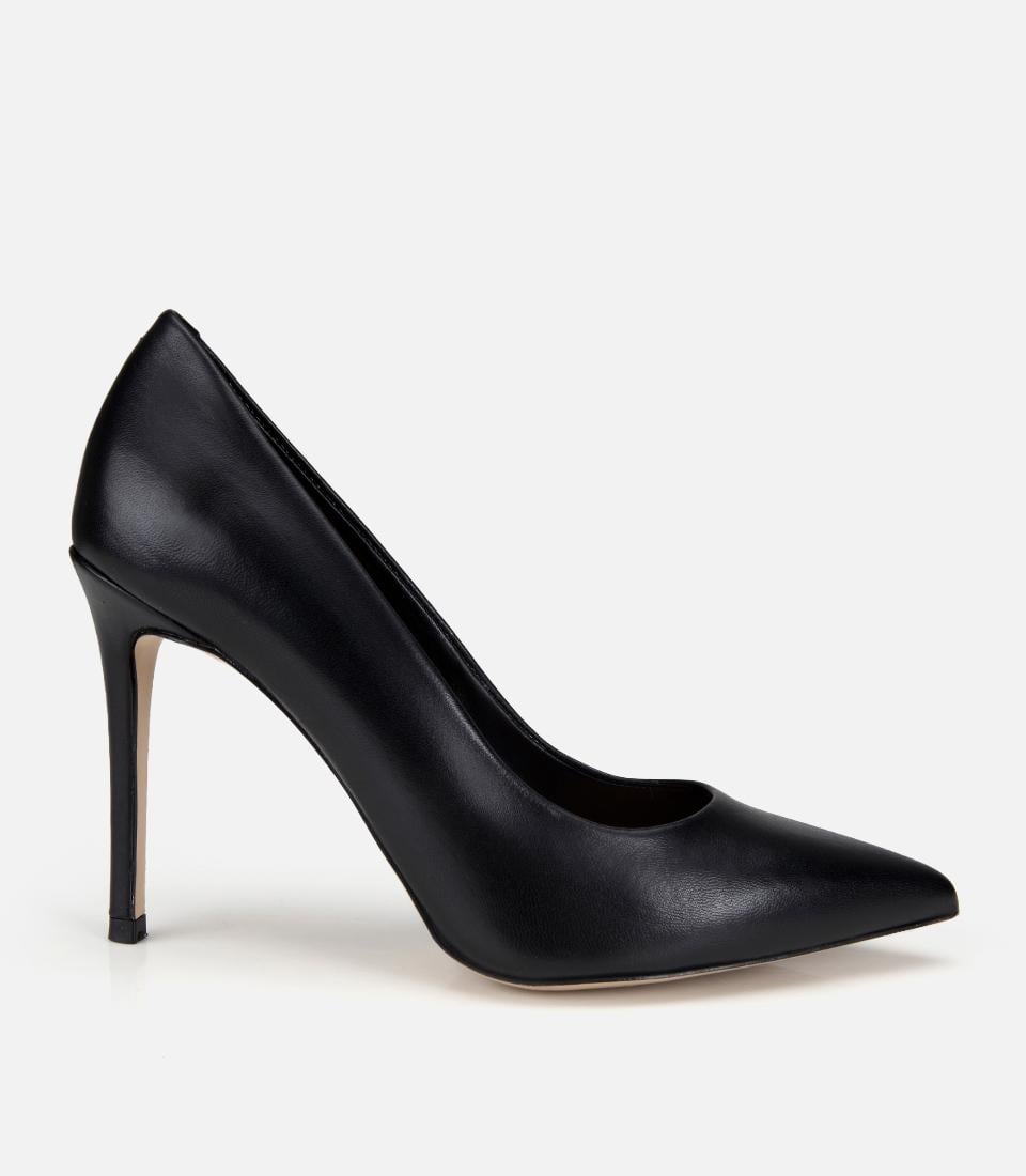 Kadın Deri Siyah Yüksek Topuklu Stiletto