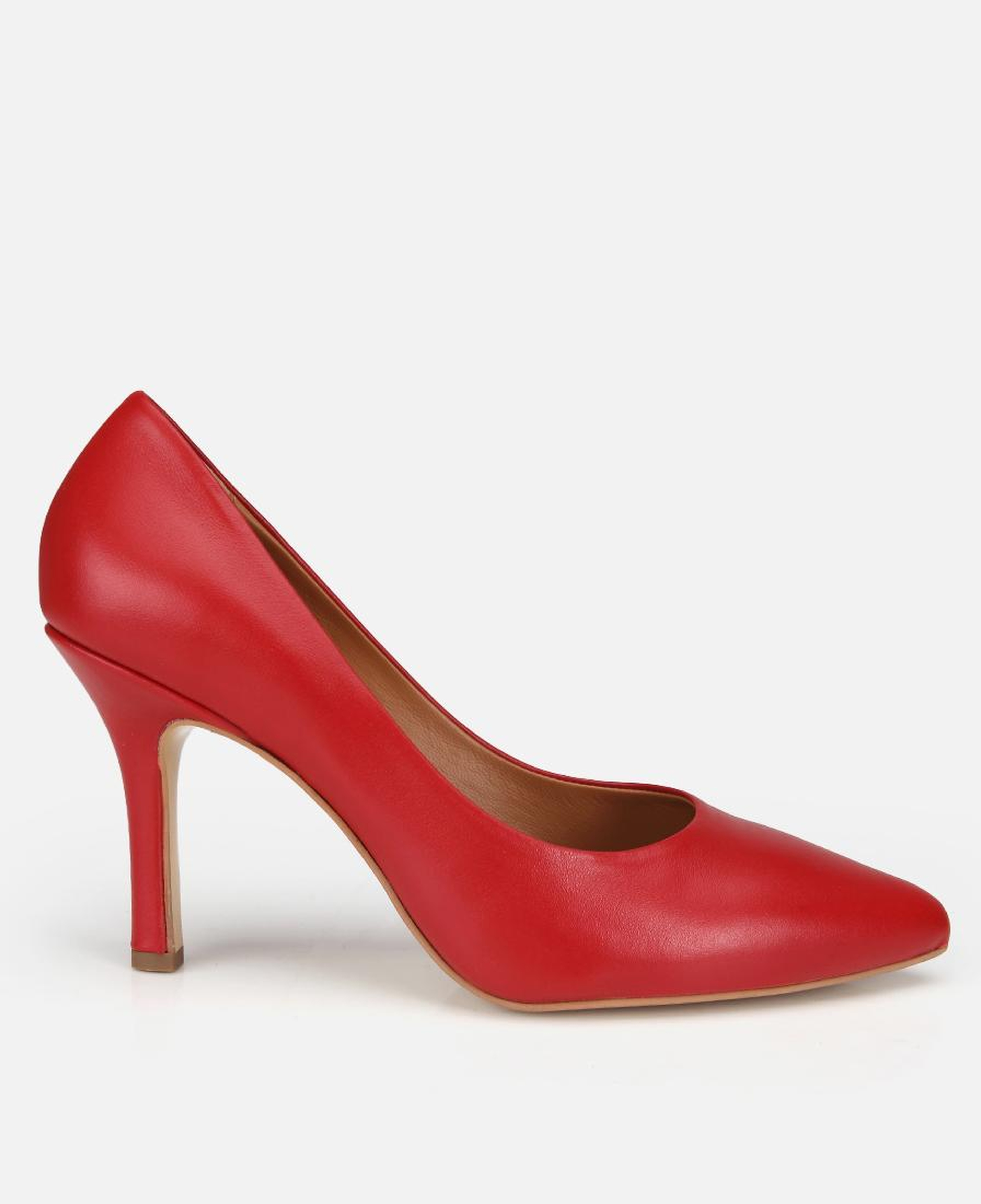 Kadın Deri Kırmızı Klasik Stiletto