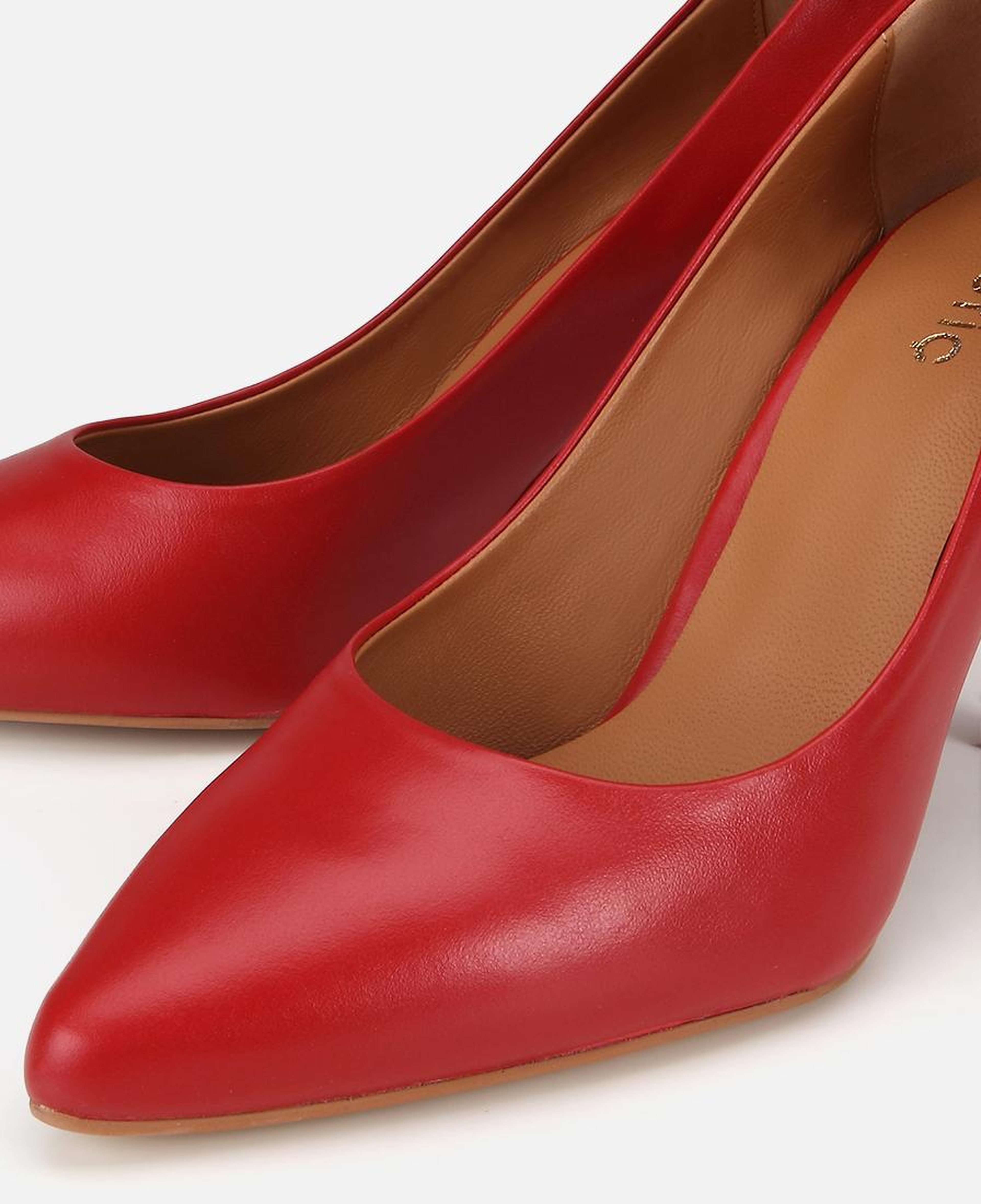 Kadın Deri Kırmızı Klasik Stiletto