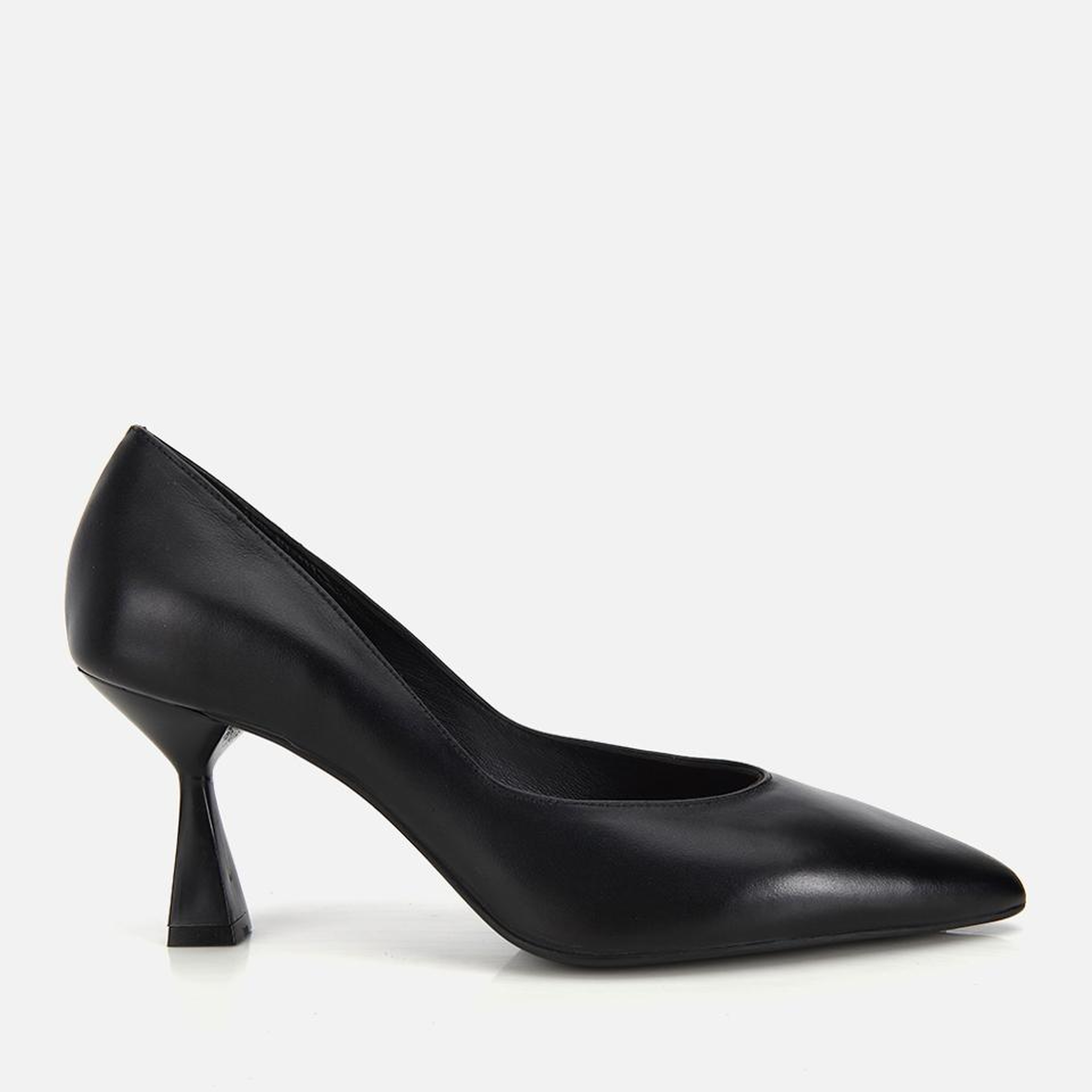 Kadın Deri Siyah Kısa Topuklu Stiletto