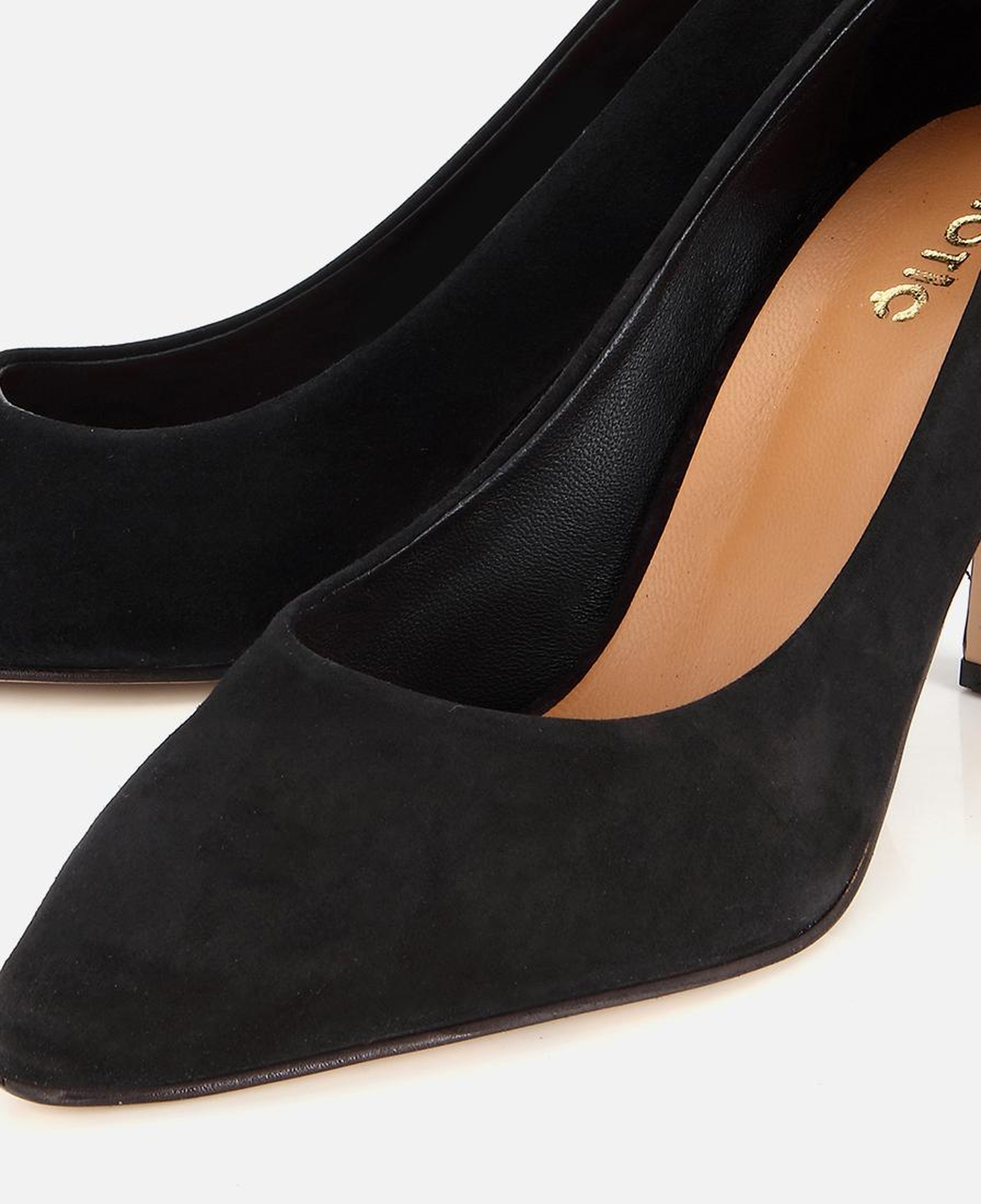 Kadın Süet Deri Siyah Klasik Stiletto Ayakkabı