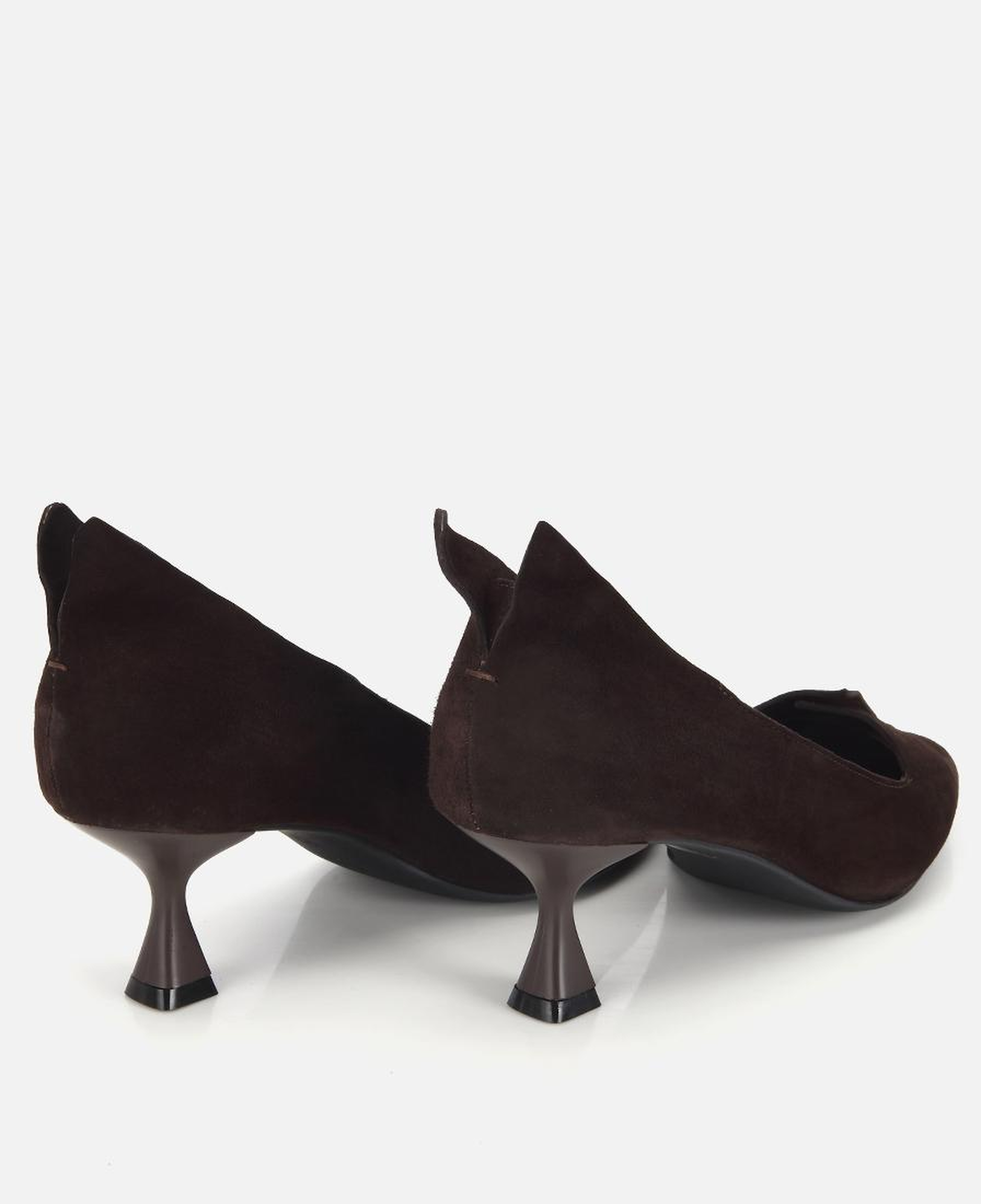 Kadın Süet Deri Kahverengi Sivri Burunlu Minimal Stiletto