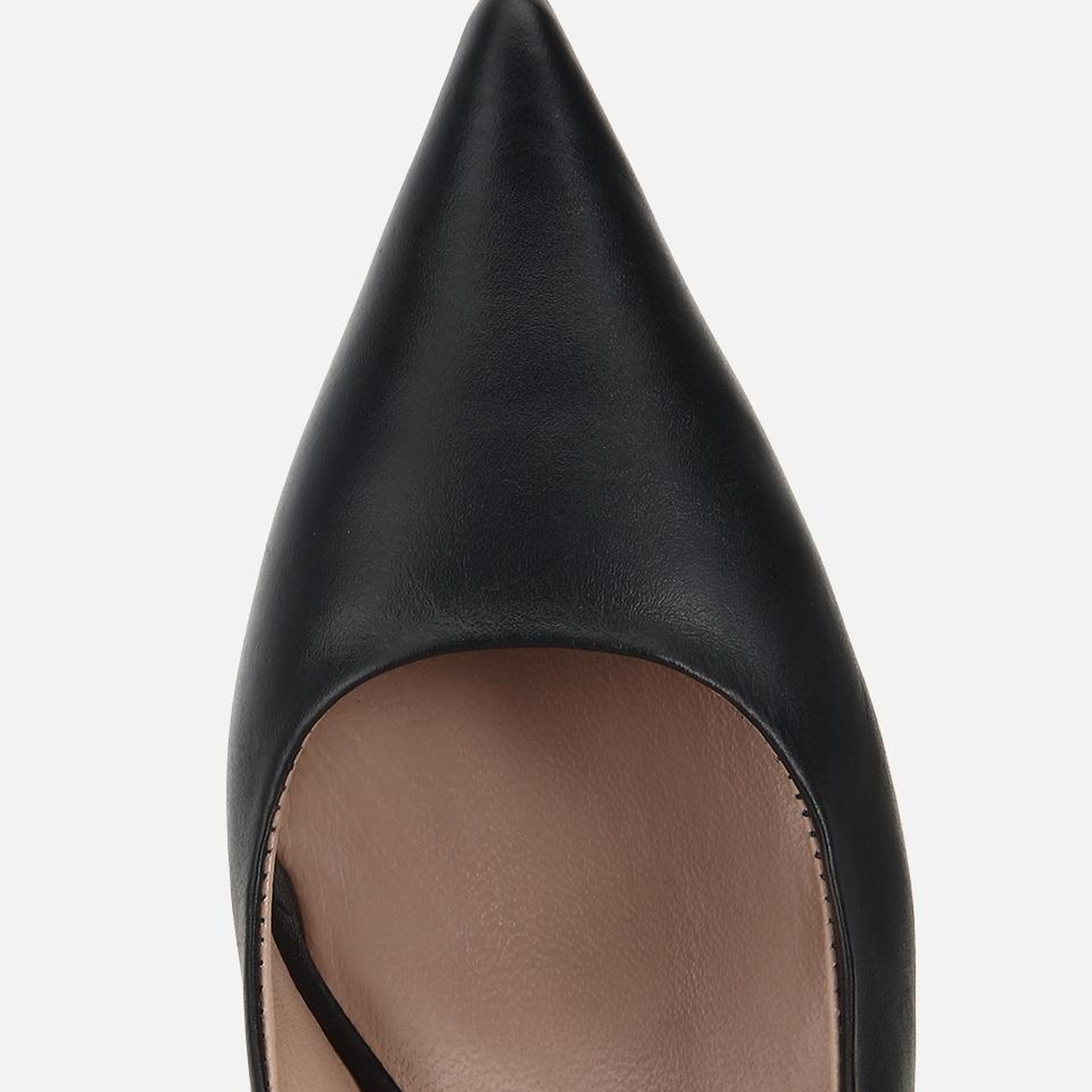 Kadın Deri Siyah İnce Kısa Topuklu Stiletto