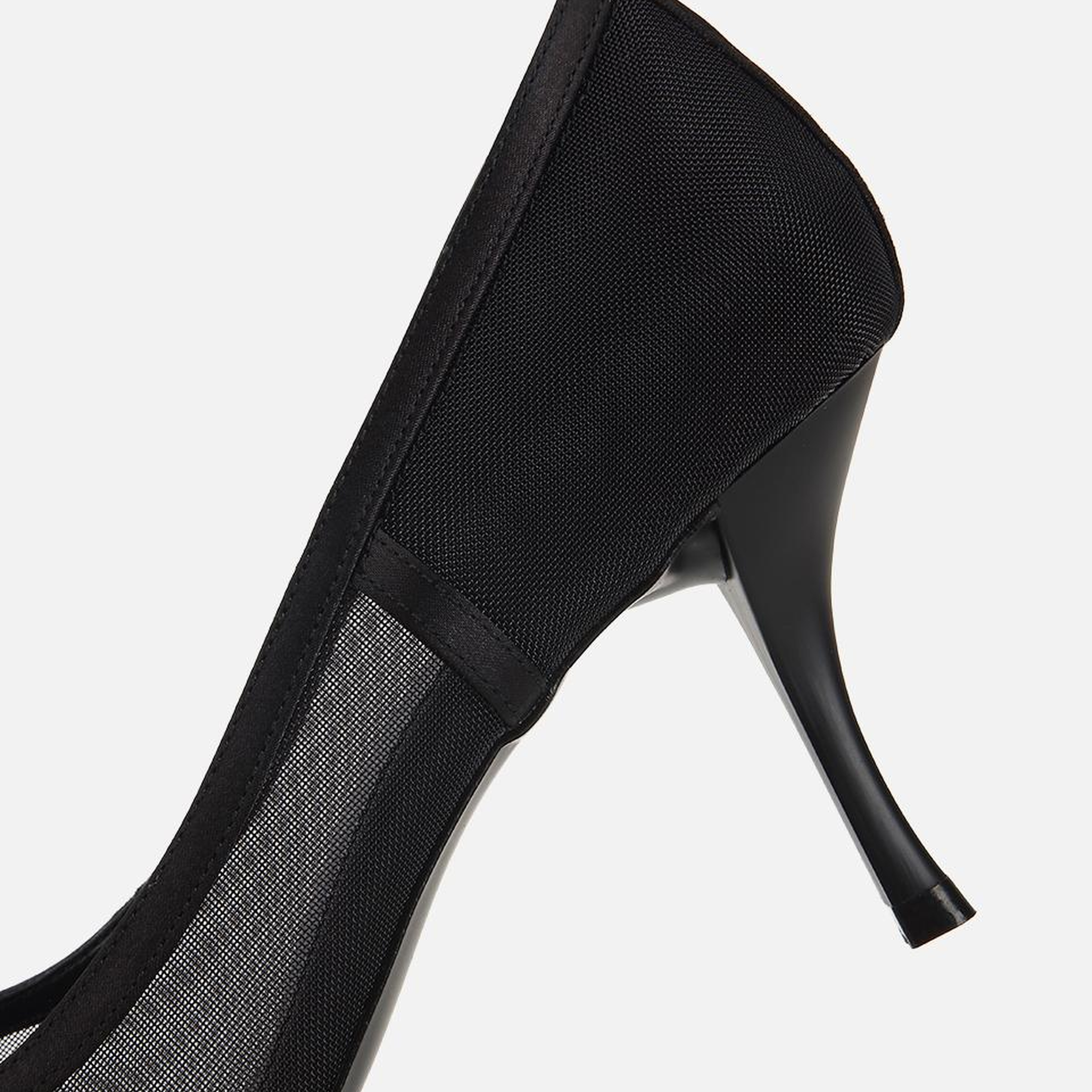 Kadın Siyah Transparan Fiyonk Detaylı Stiletto
