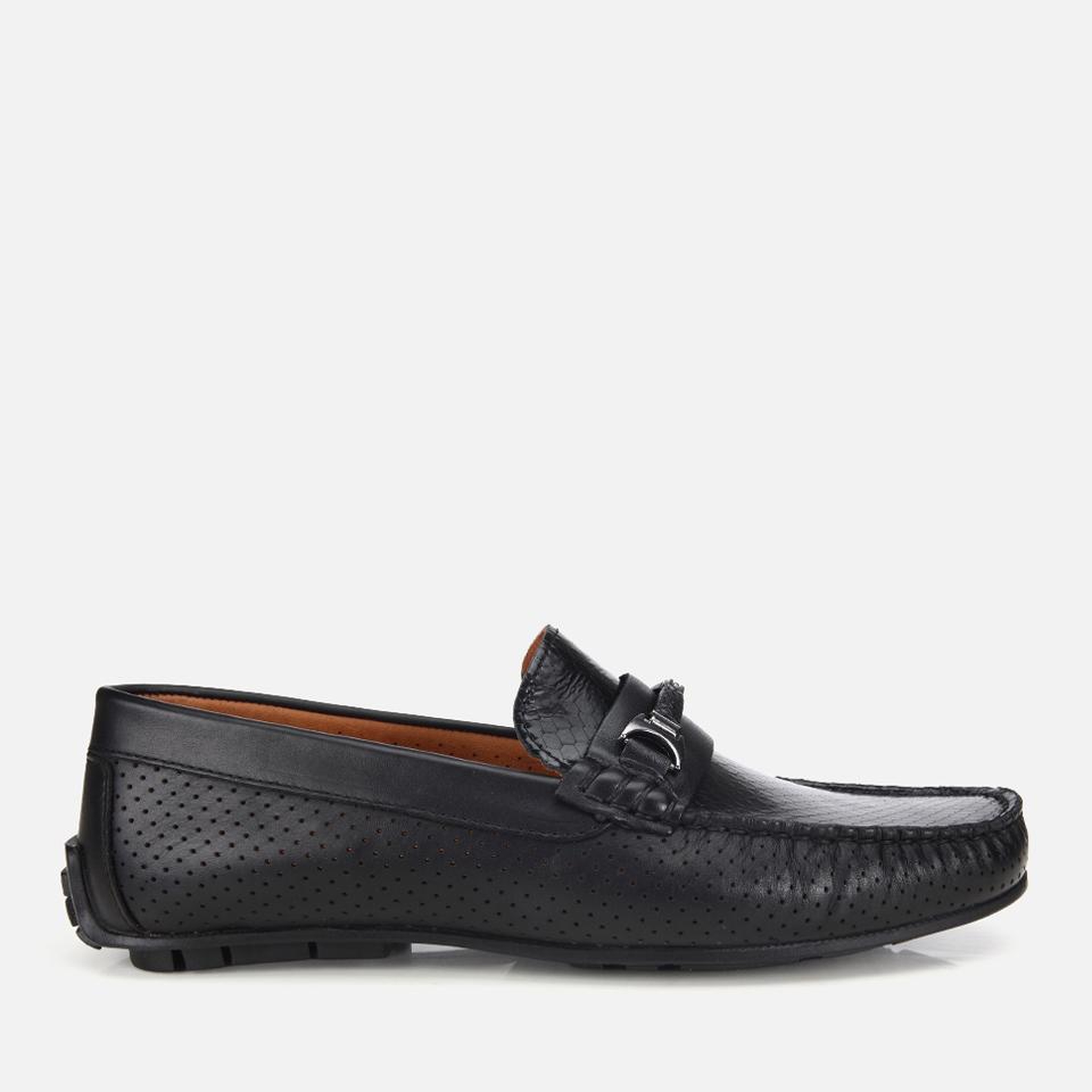 Erkek Deri Siyah Tokalı Günlük Loafer