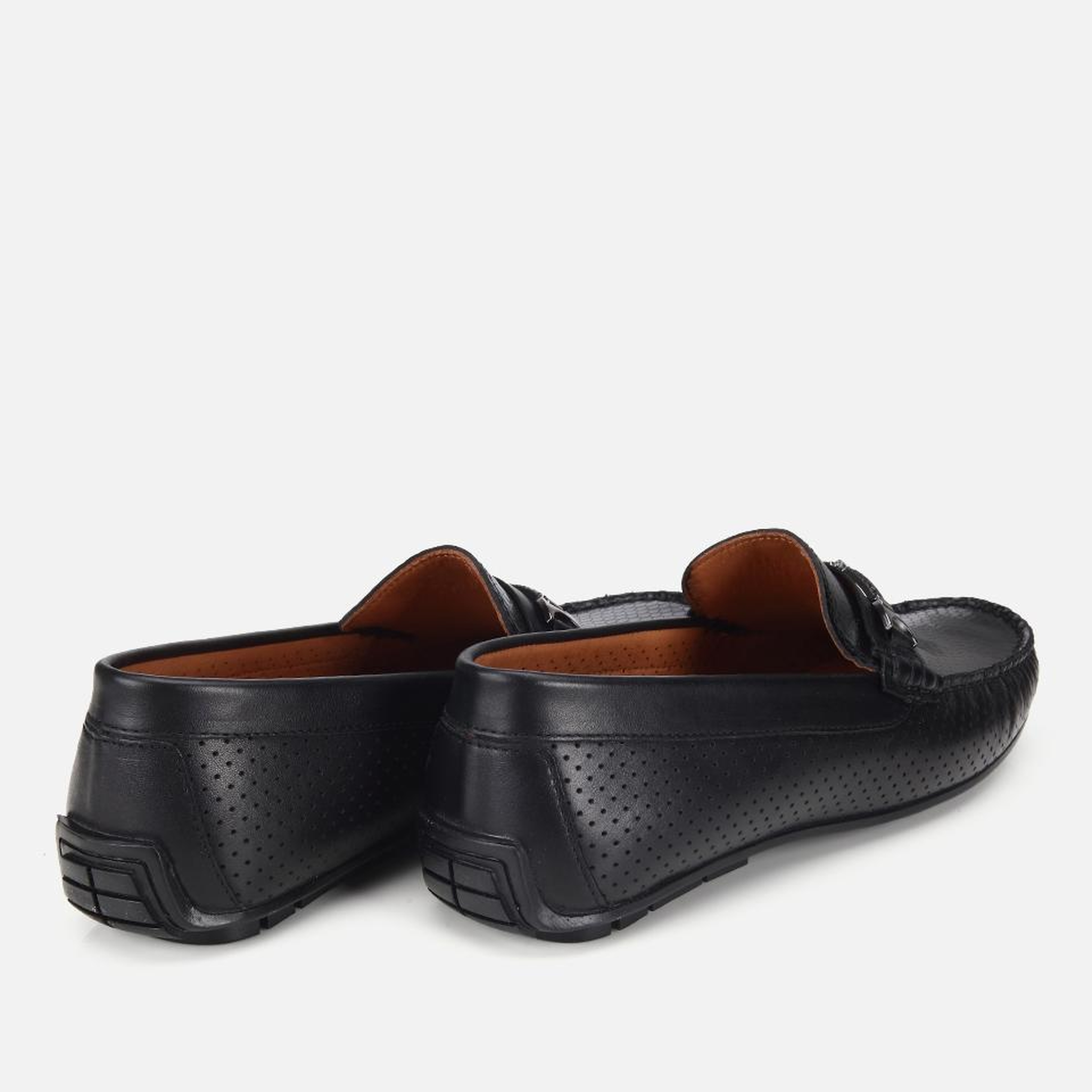 Erkek Deri Siyah Tokalı Günlük Loafer