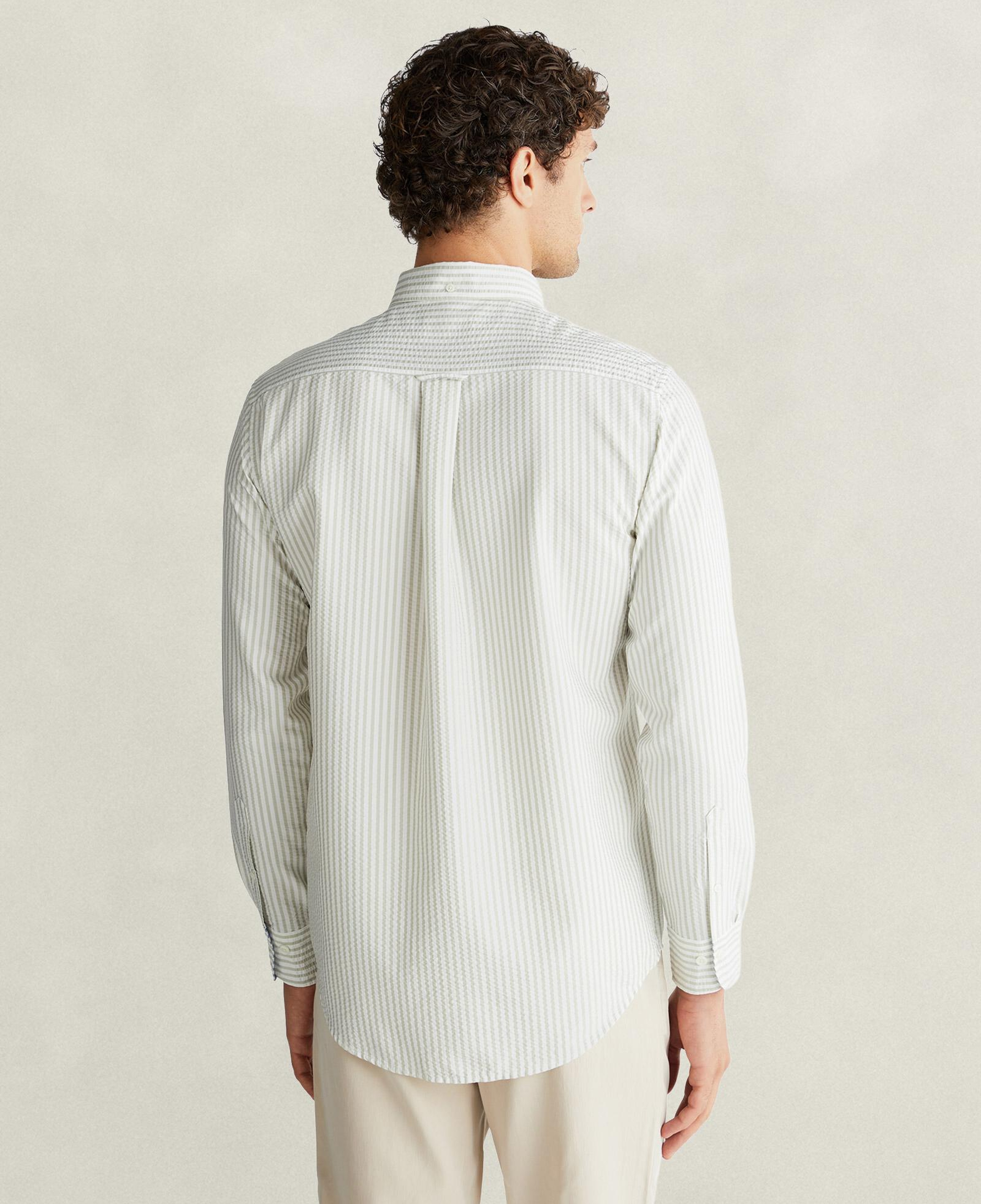 GANT Erkek Yeşil Regular Fit Çizgili Logolu Gömlek