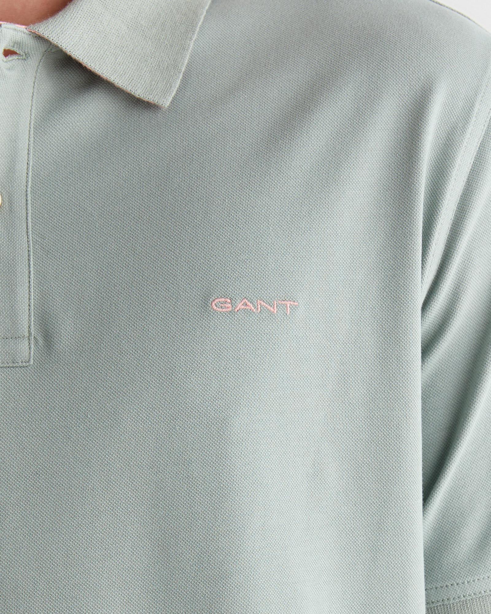 GANT Erkek Yeşil Regular Fit Polo Yaka T-Shirt