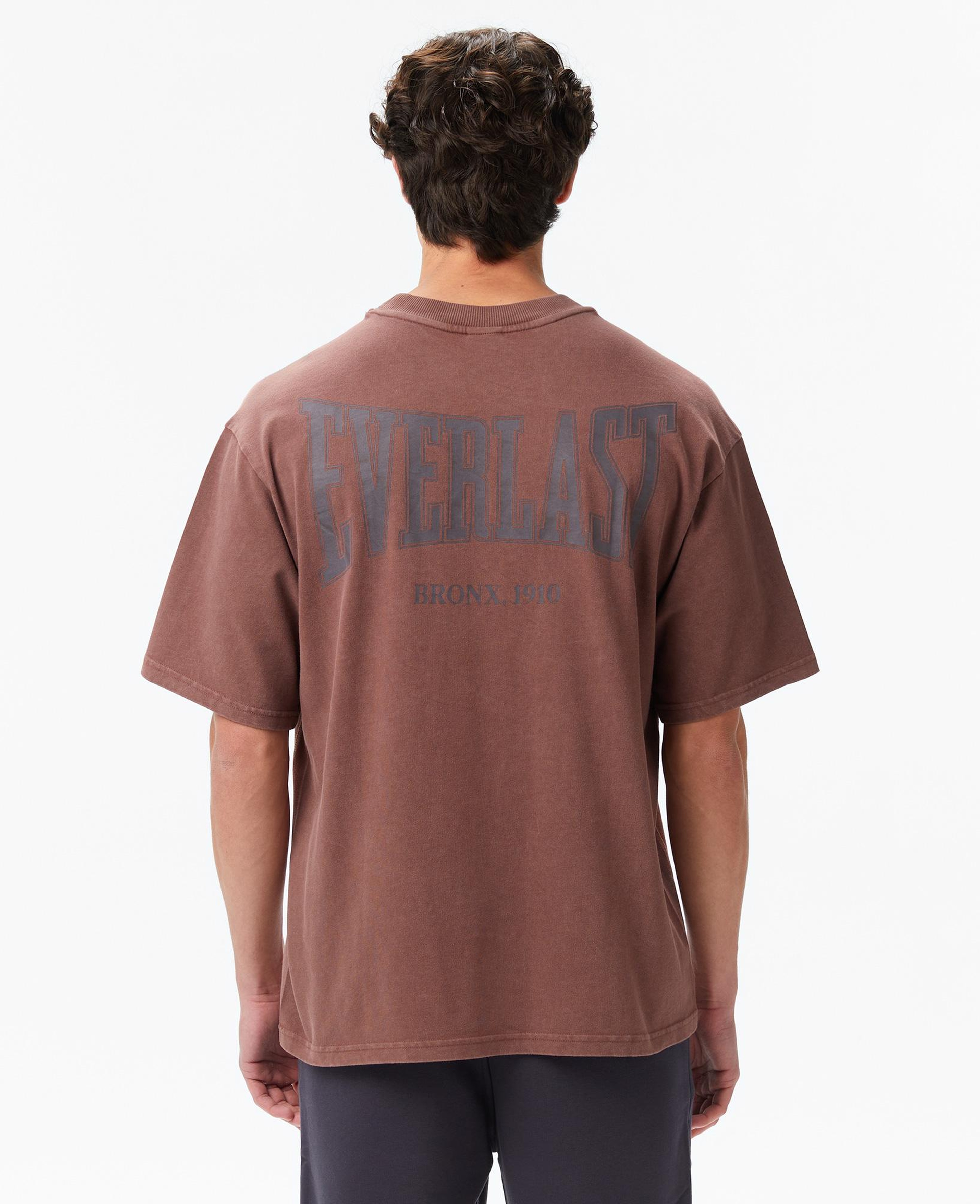 Everlast Bronx 1910 Oversize Yıkamalı Erkek Kahverengi T-Shirt