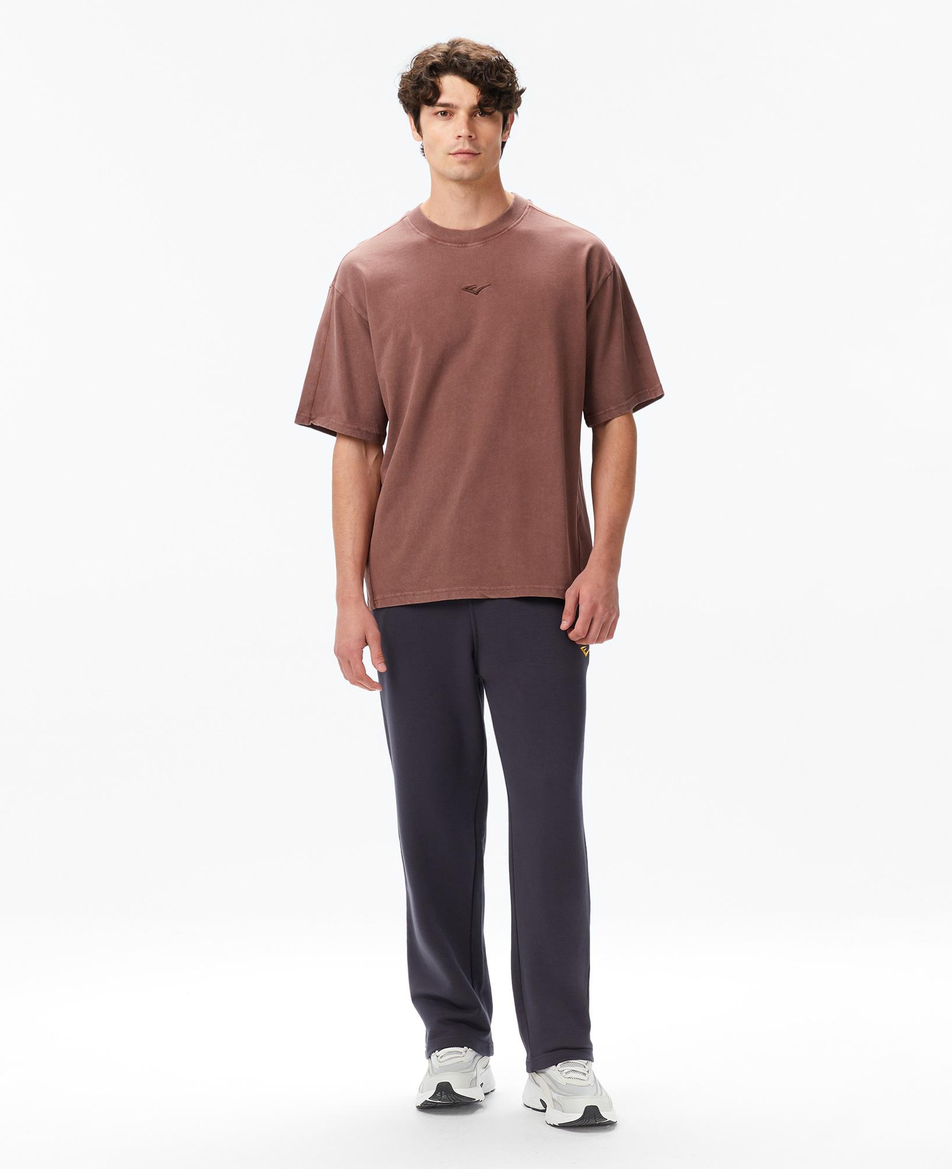 Everlast Bronx 1910 Oversize Yıkamalı Erkek Kahverengi T-Shirt