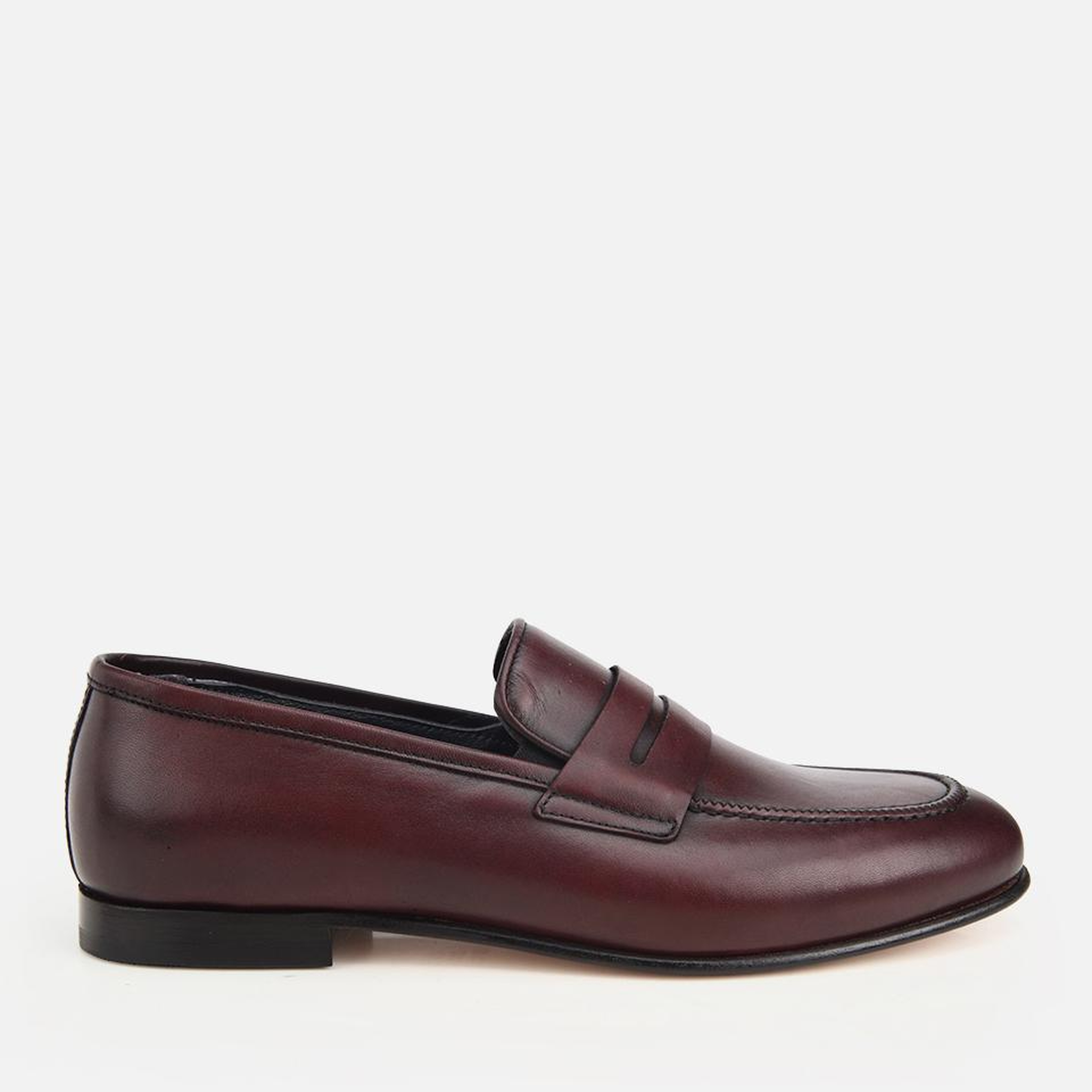 Erkek Deri Bordo Klasik Loafer
